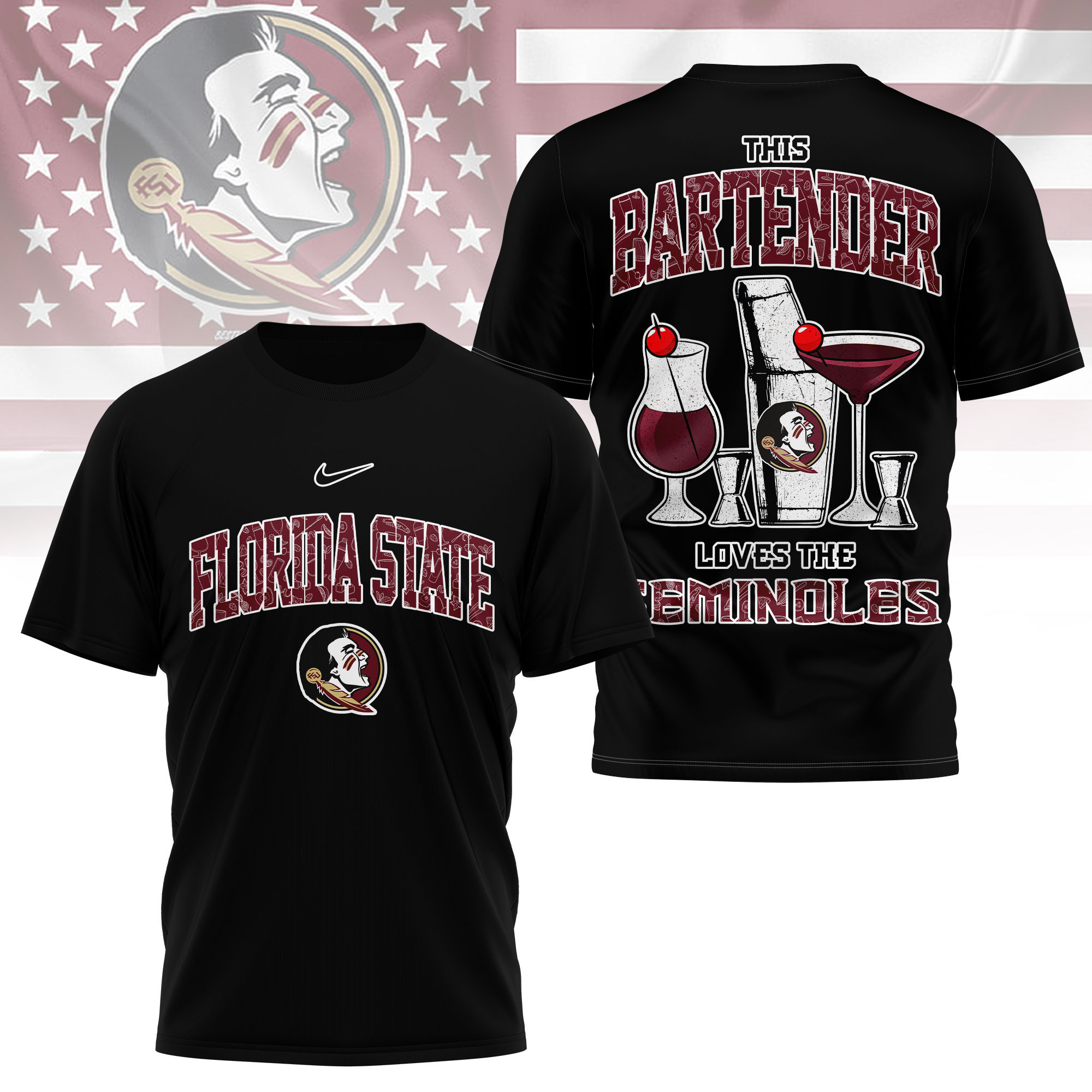 Florida State Seminoles | Premium NCAA Bartender Fan 3D Shirt TTH2105243