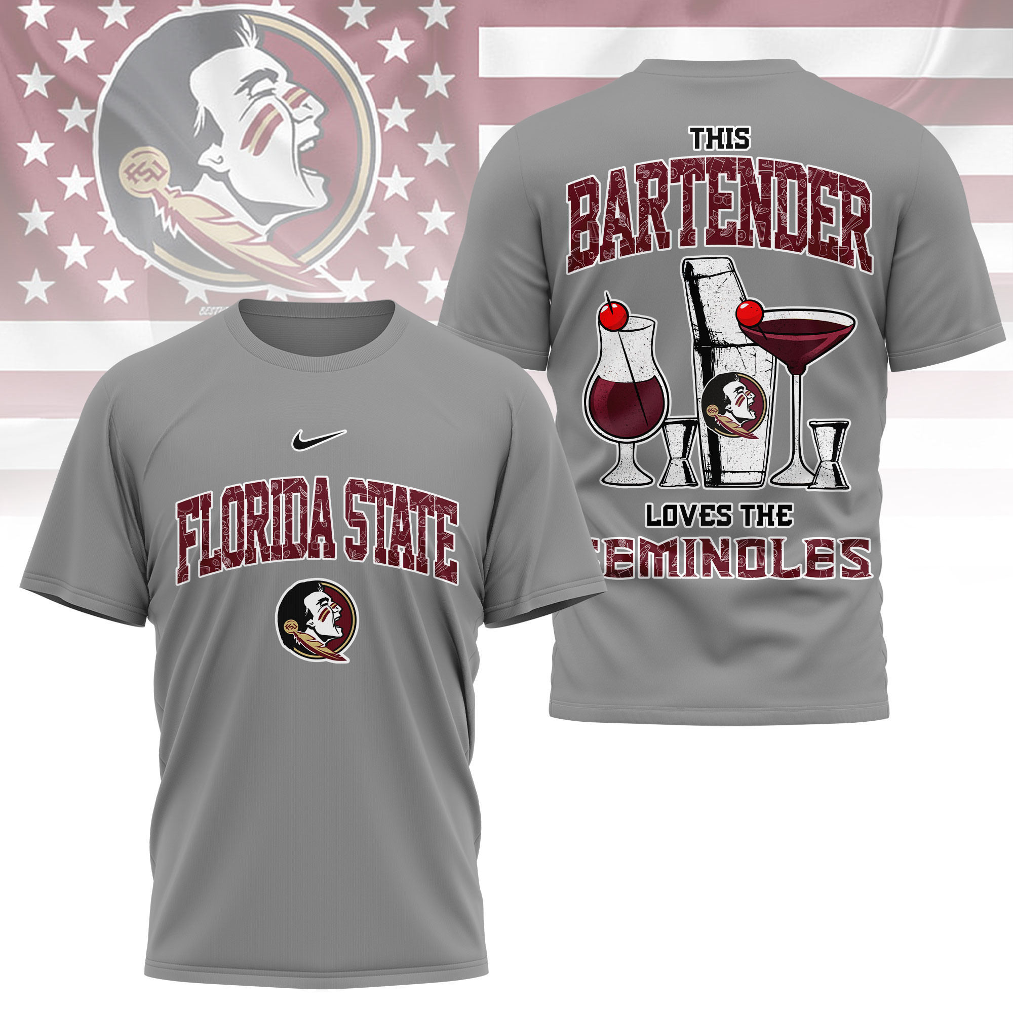 Florida State Seminoles | Premium NCAA Bartender Fan 3D Shirt TTH2105243 - Image 2