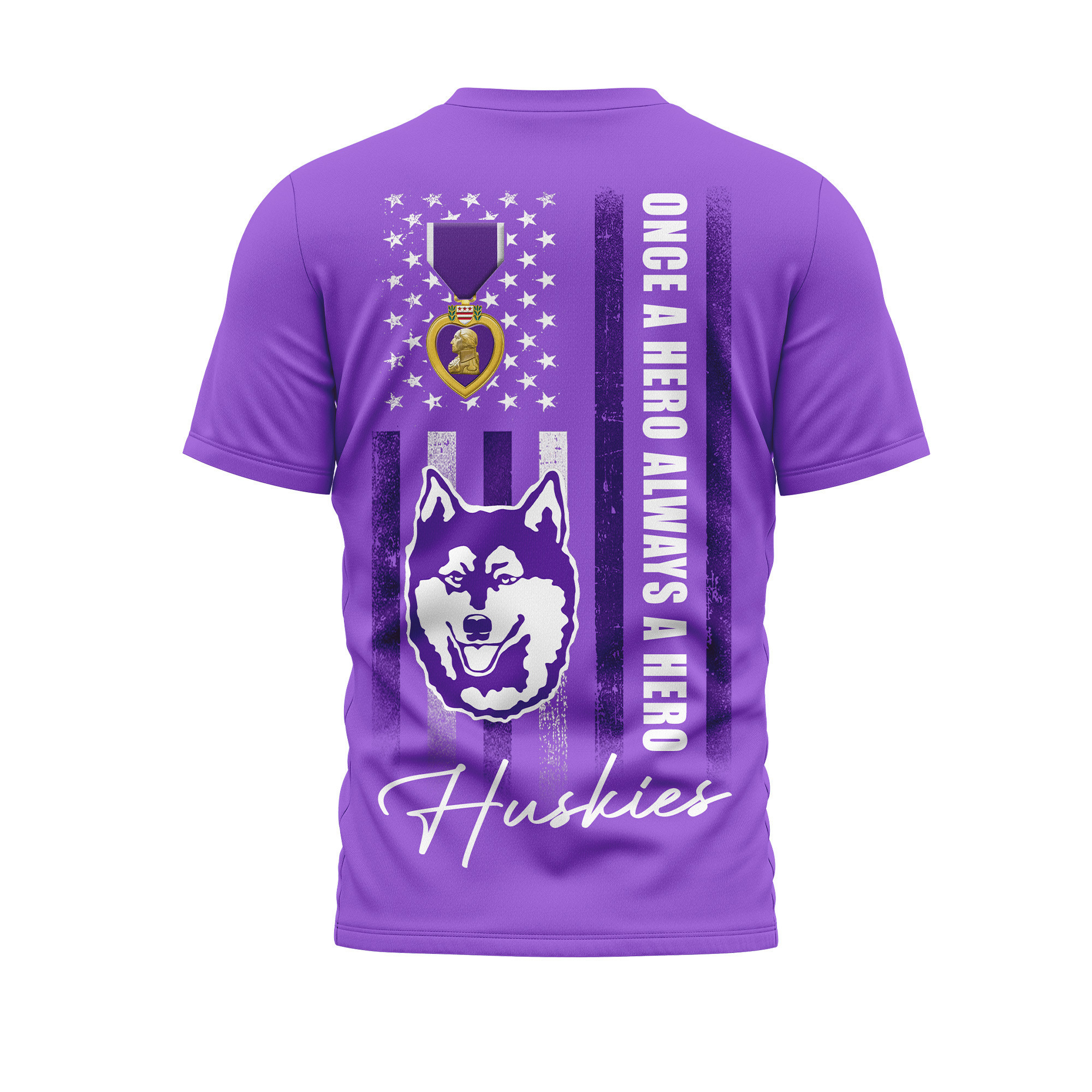 Washington Huskies | Premium NCAA Purple Heart Day 3D Shirt TTH2105246 - Image 2