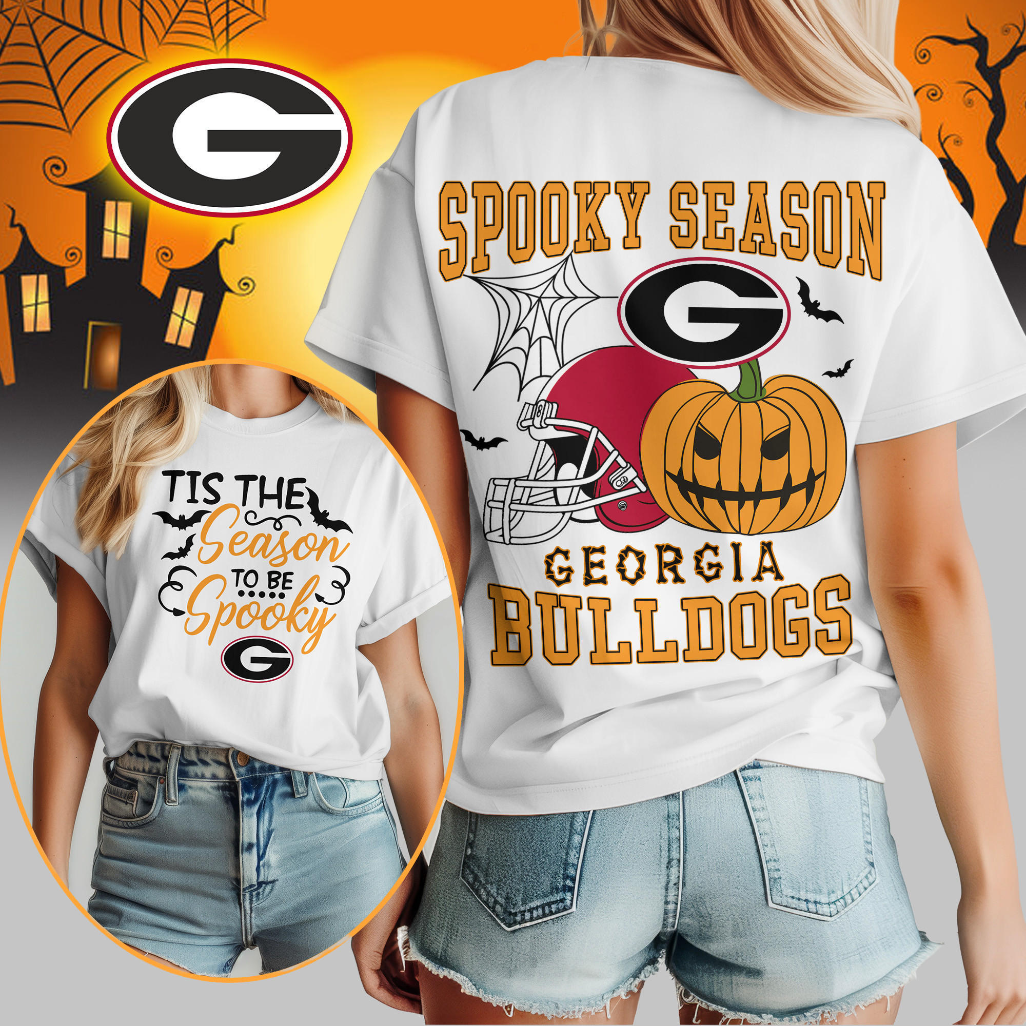 Georgia Bulldogs | Premium Spooky Season Women’s Shirt TTH2105255 - Image 3