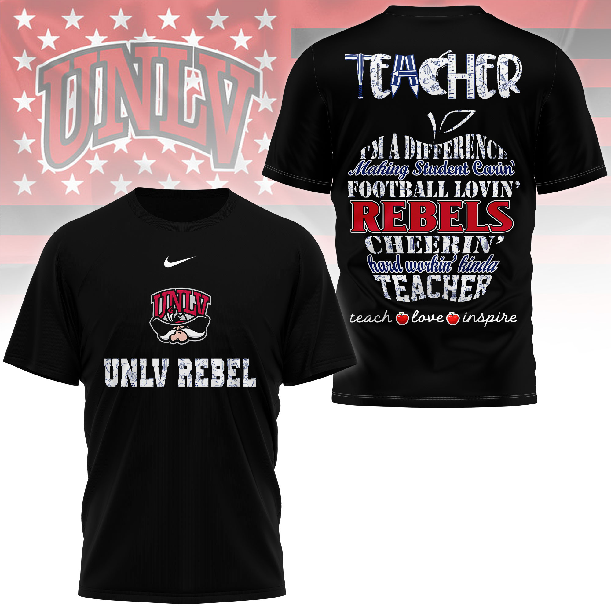 UNLV Rebel | Premium Teacher Pride 3D Shirt TTH2105261