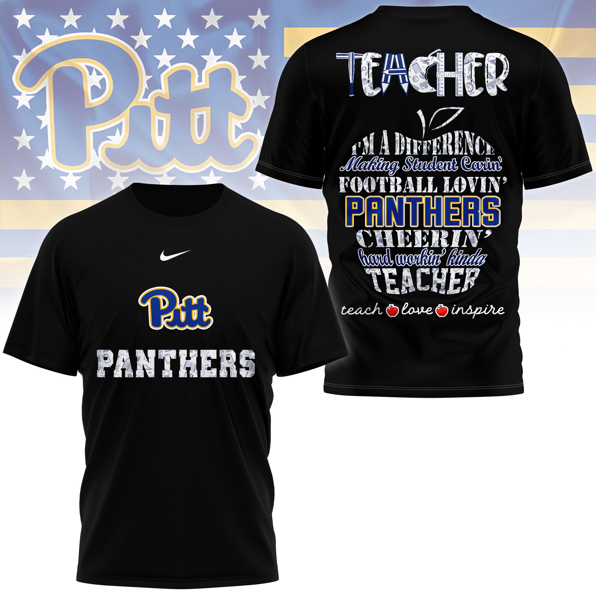Pittsburgh Panthers | Premium Teacher Pride 3D Shirt TTH2105261