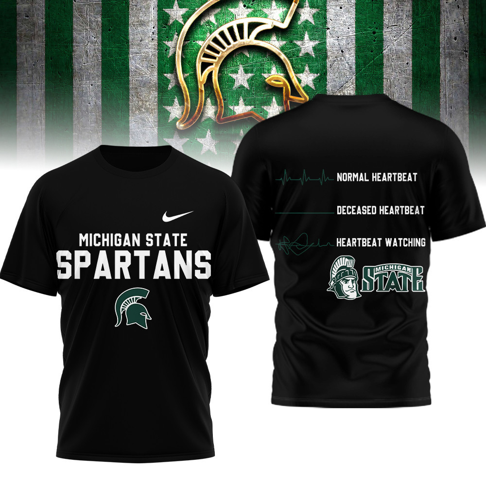 Michigan State Spartans | Premium NCAA Heartbeat of True Fan 3D Shirt TTH2105258