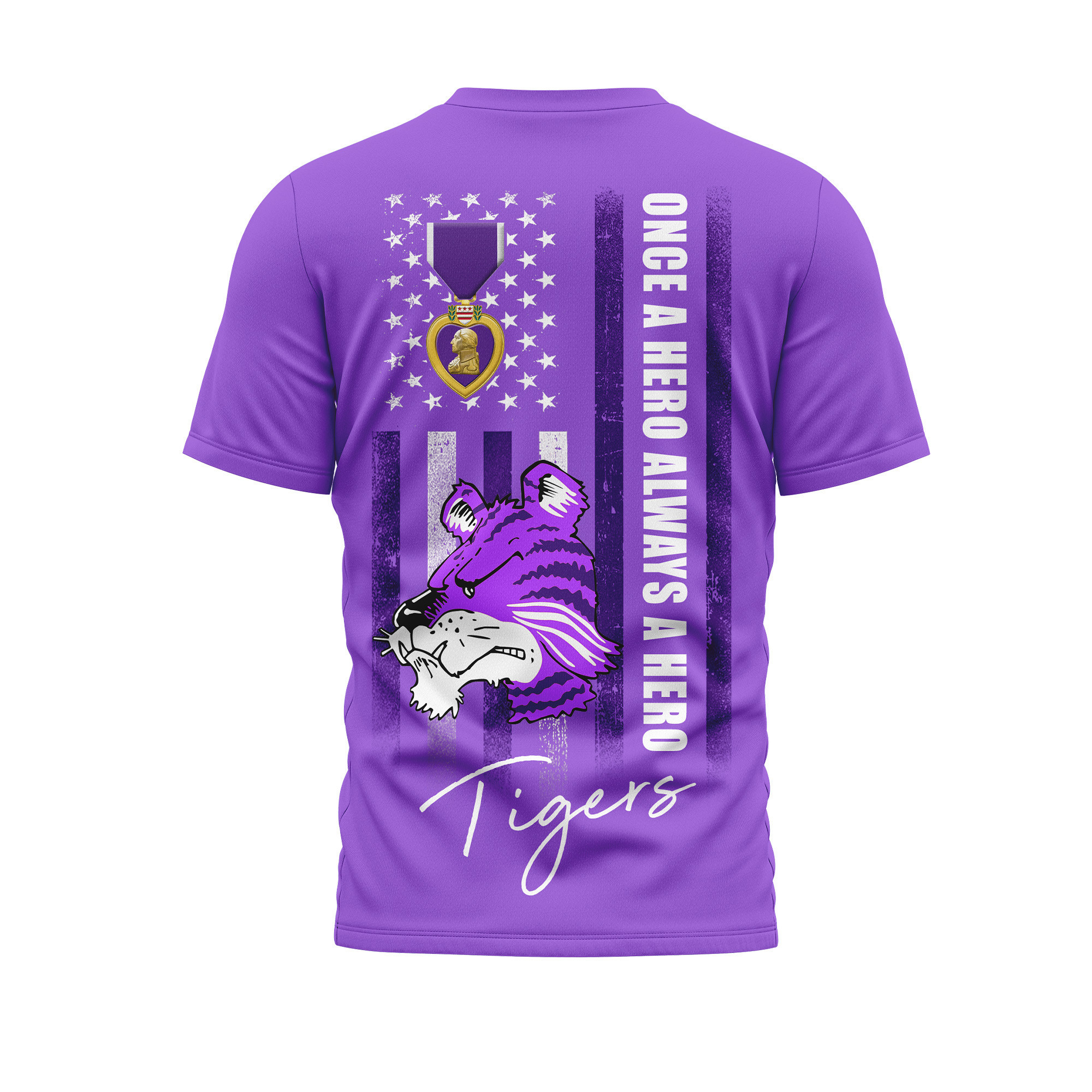 Clemson Tigers | Premium NCAA Purple Heart Day 3D Shirt TTH2105246 - Image 2