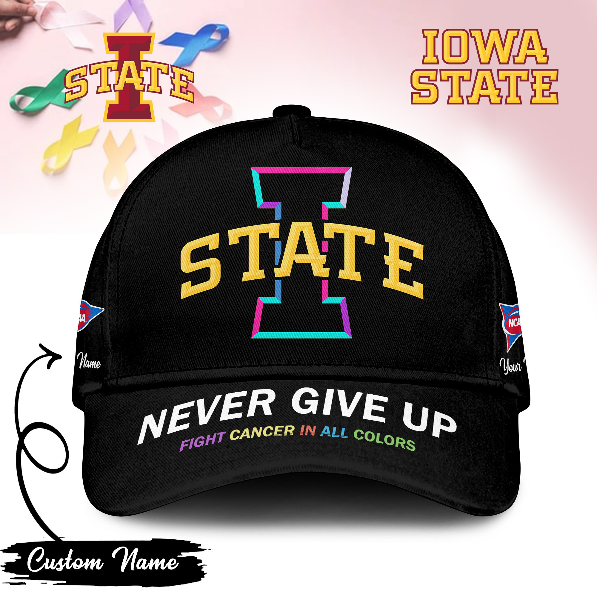Iowa State Cyclones | Premium Classic Cap Fight Cancer In All Colors TTH2105252 - Image 2