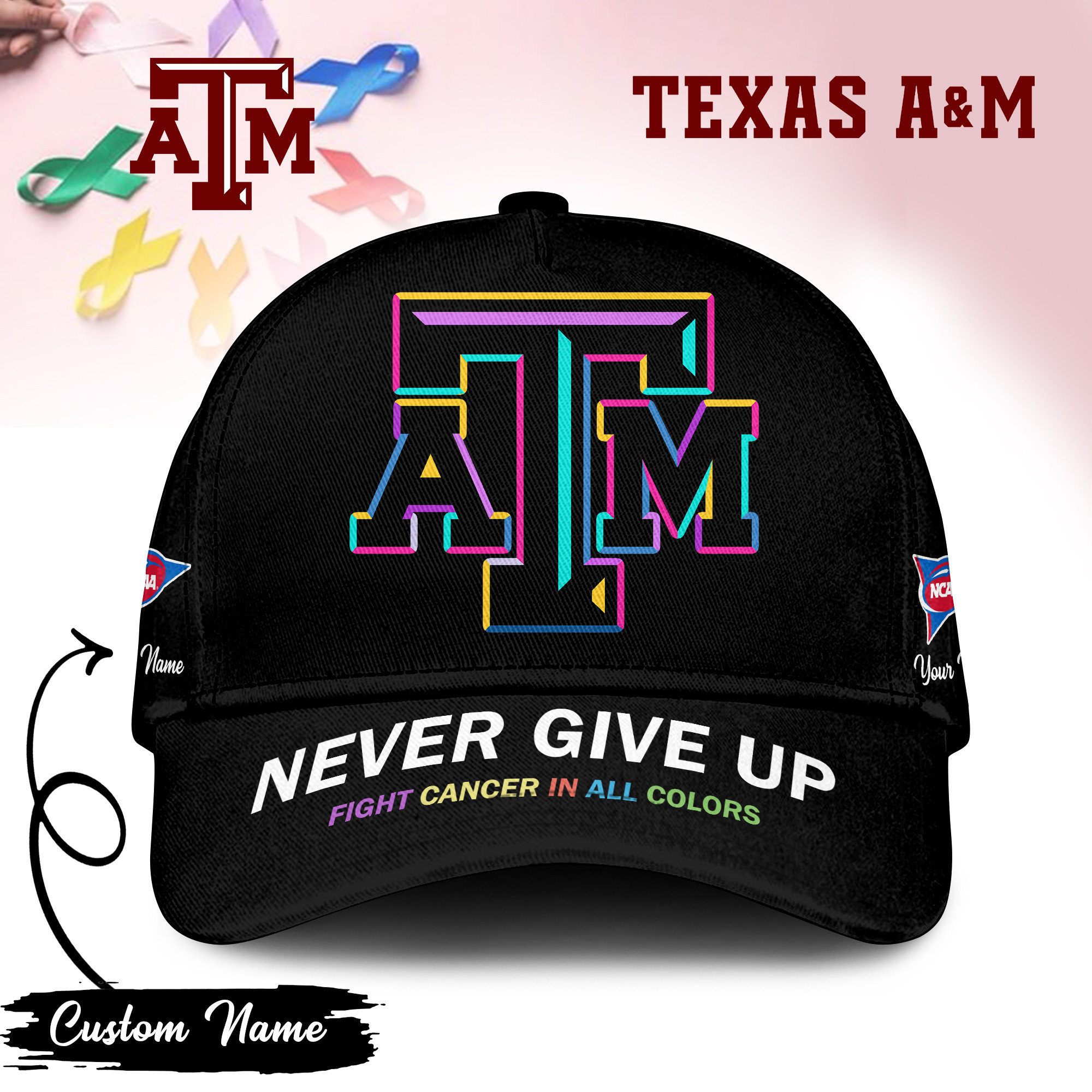 Texas A&M | Premium Classic Cap Fight Cancer In All Colors TTH2105252 - Image 2