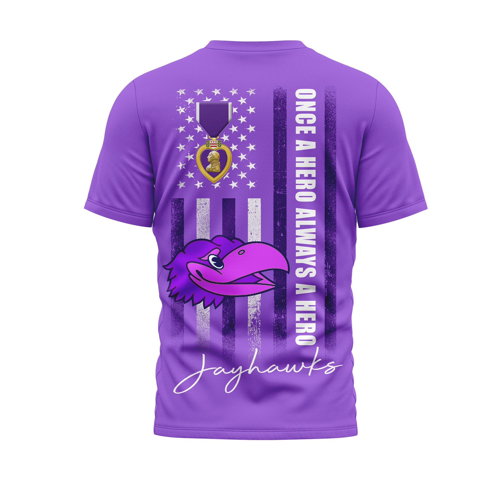 Kansas Jayhawks | Premium NCAA Purple Heart Day 3D Shirt TTH2105246