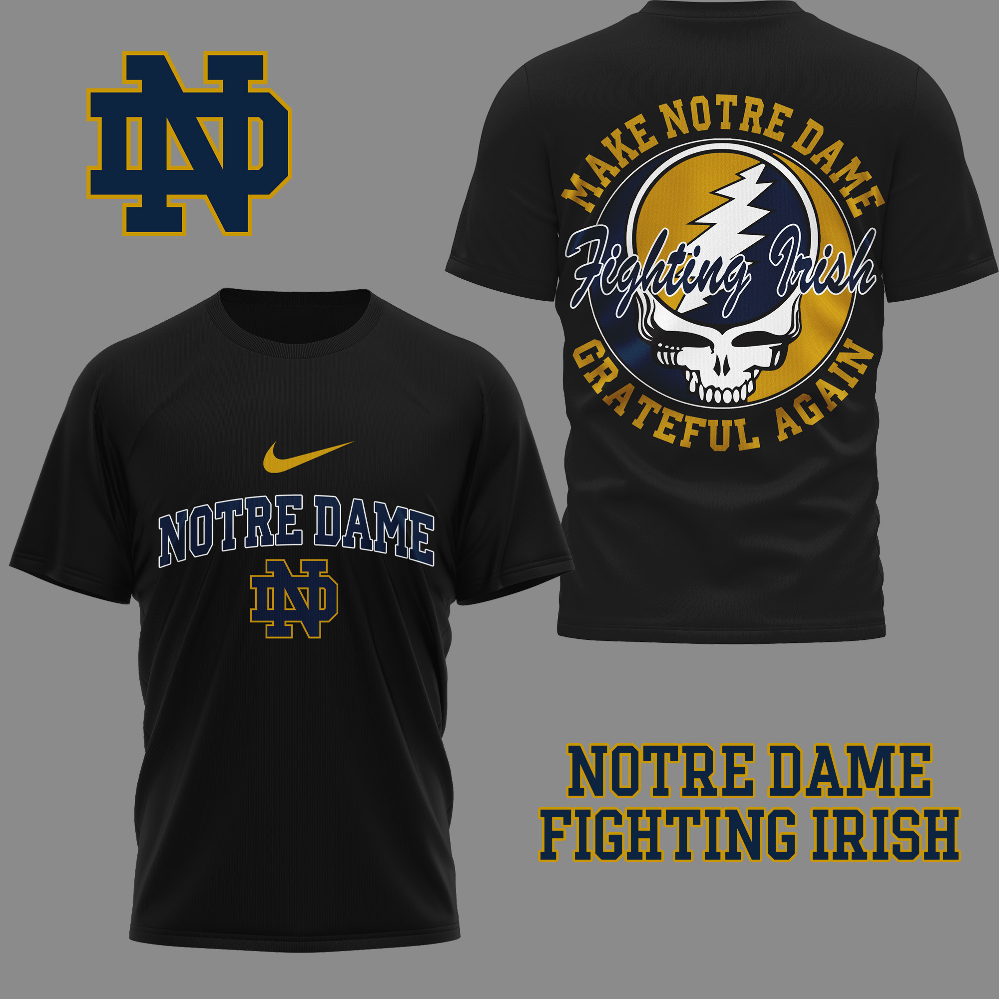 Notre Dame Fighting Irish | Premium Grateful Game Day 3D Shirt TTH2105254