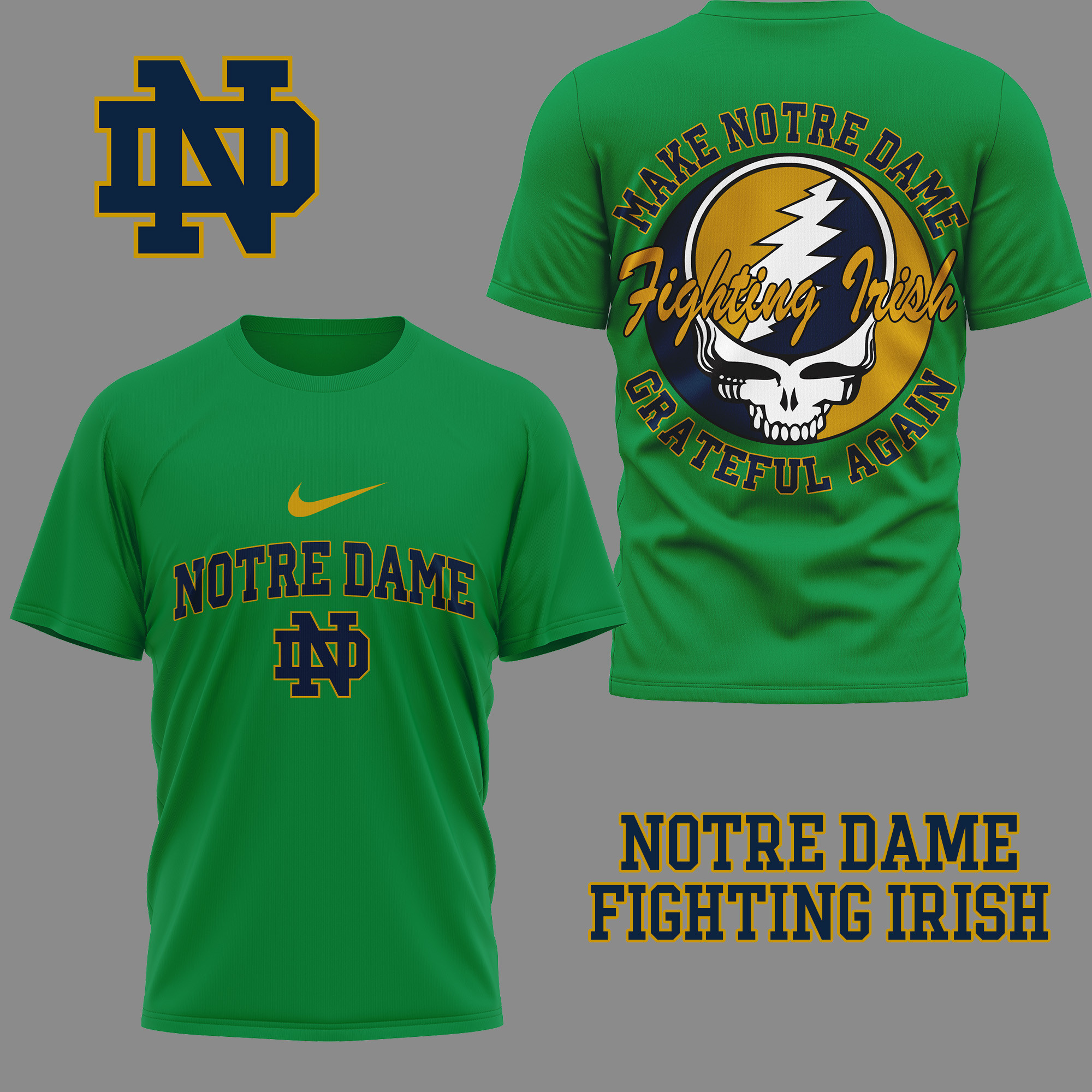Notre Dame Fighting Irish | Premium Grateful Game Day 3D Shirt TTH2105254 - Image 2