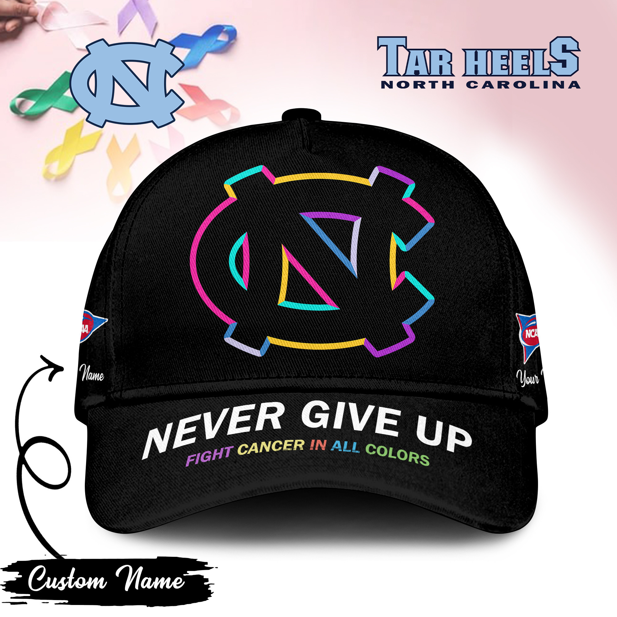 North Carolina Tar Heels | Premium Classic Cap Fight Cancer In All Colors TTH2105252 - Image 2