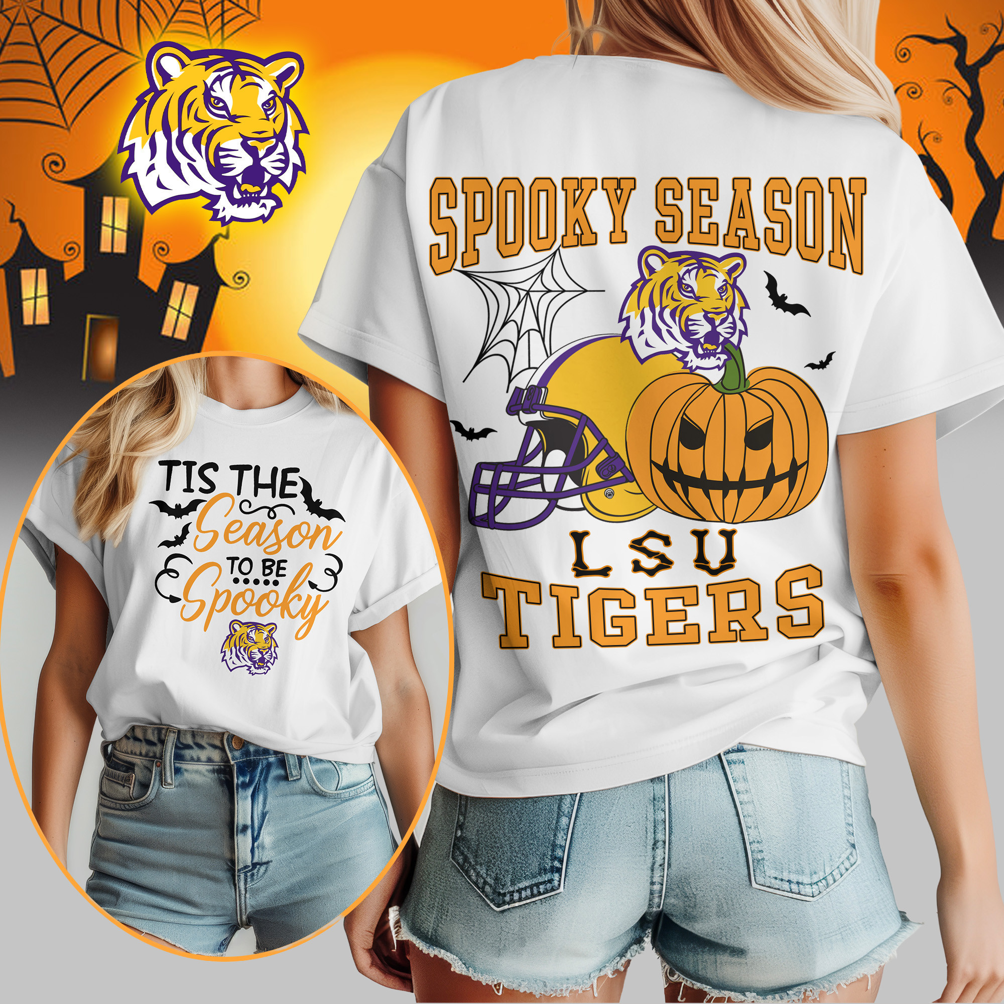 LSU Tigers | Premium Spooky Season Women’s Shirt TTH2105255 - Image 3