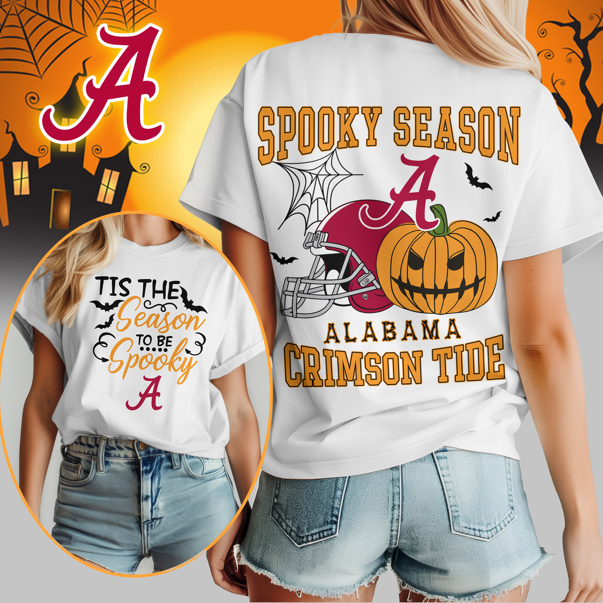 Alabama Crimson Tide | Premium Spooky Season Women’s Shirt TTH2105255 - Image 3