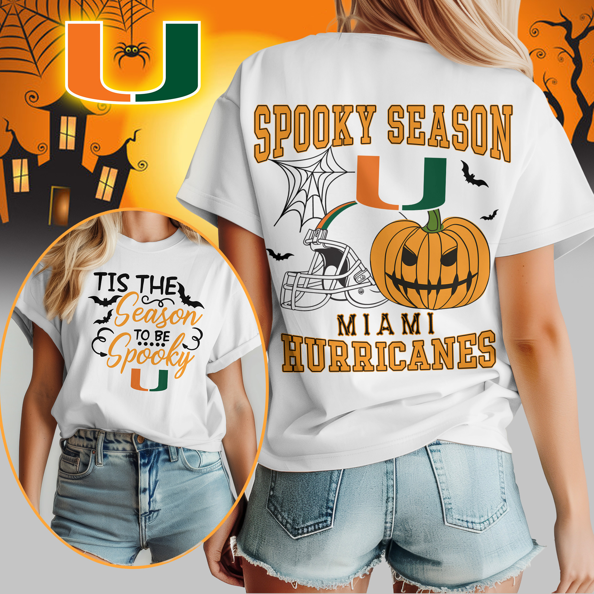 Miami Hurricanes | Premium Spooky Season Women’s Shirt TTH2105255 - Image 3