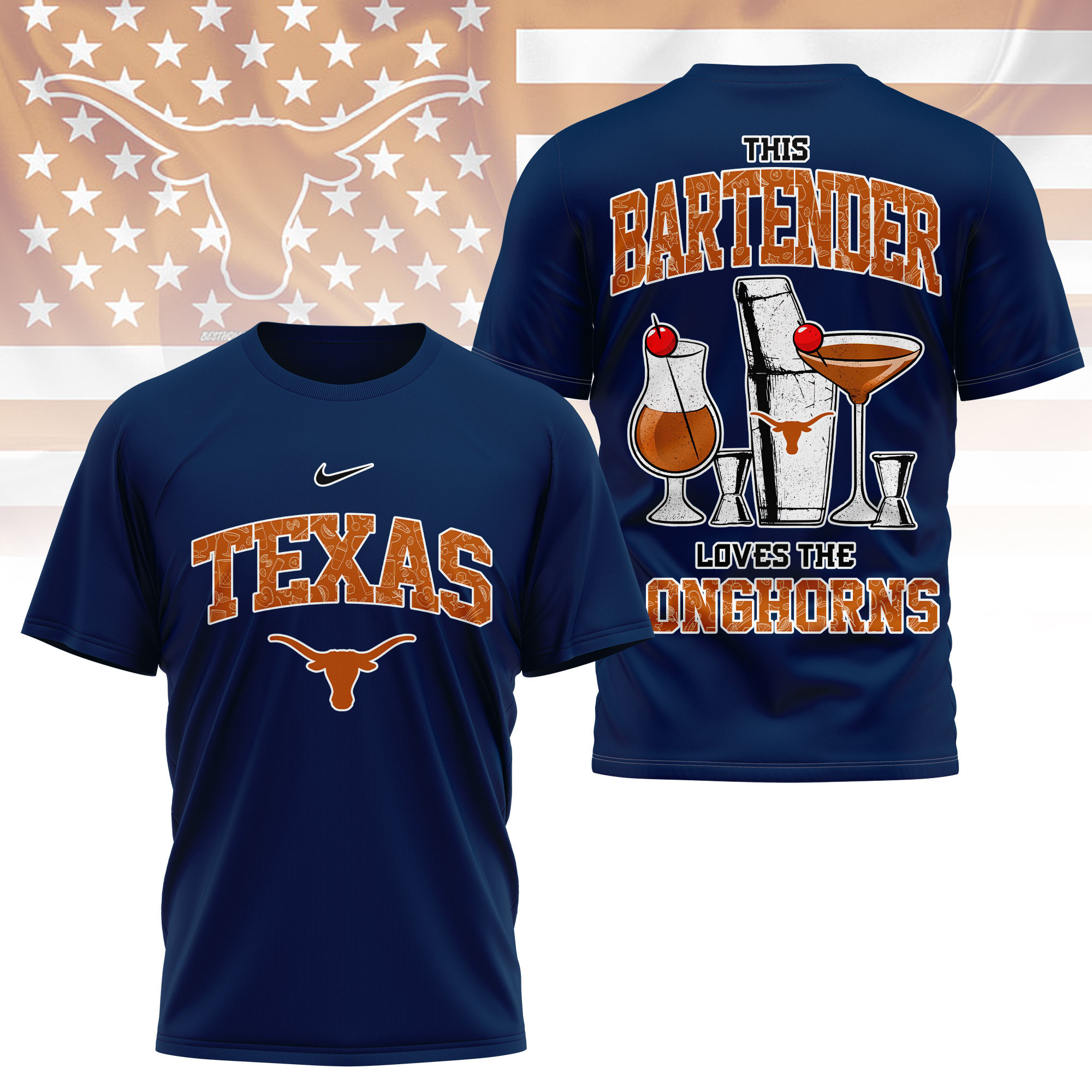 Texas Longhorns | Premium NCAA Bartender Fan 3D Shirt TTH2105243 - Image 4
