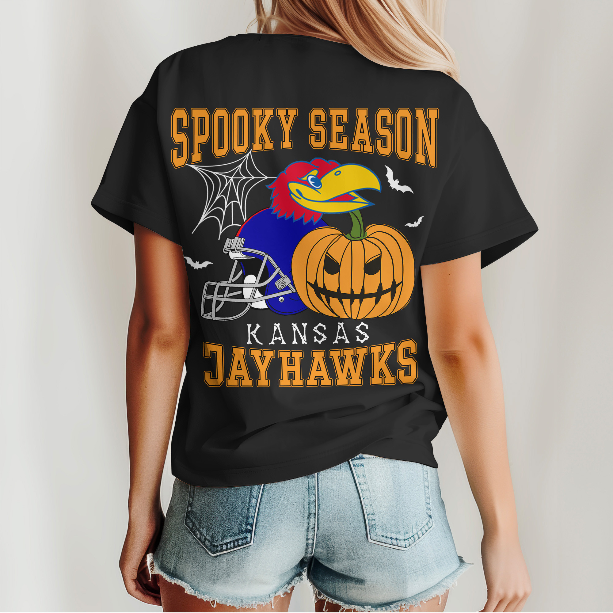 Kansas Jayhawks | Premium Spooky Season Women’s Shirt TTH2105255 - Image 2