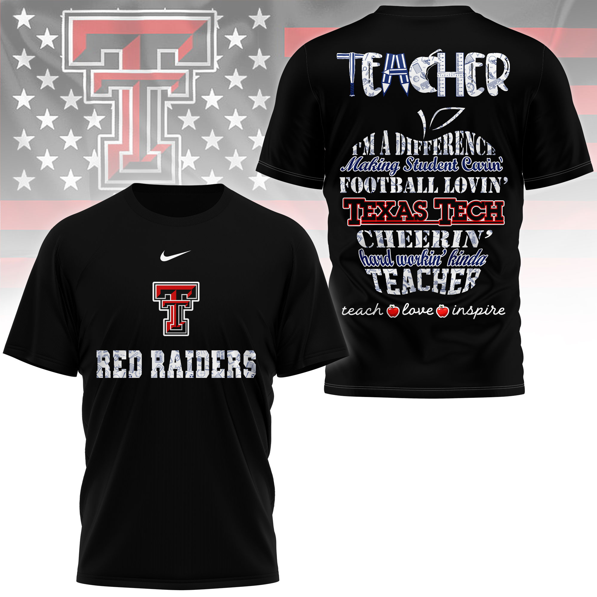 Texas Tech Red Raiders | Premium Teacher Pride 3D Shirt TTH2105261