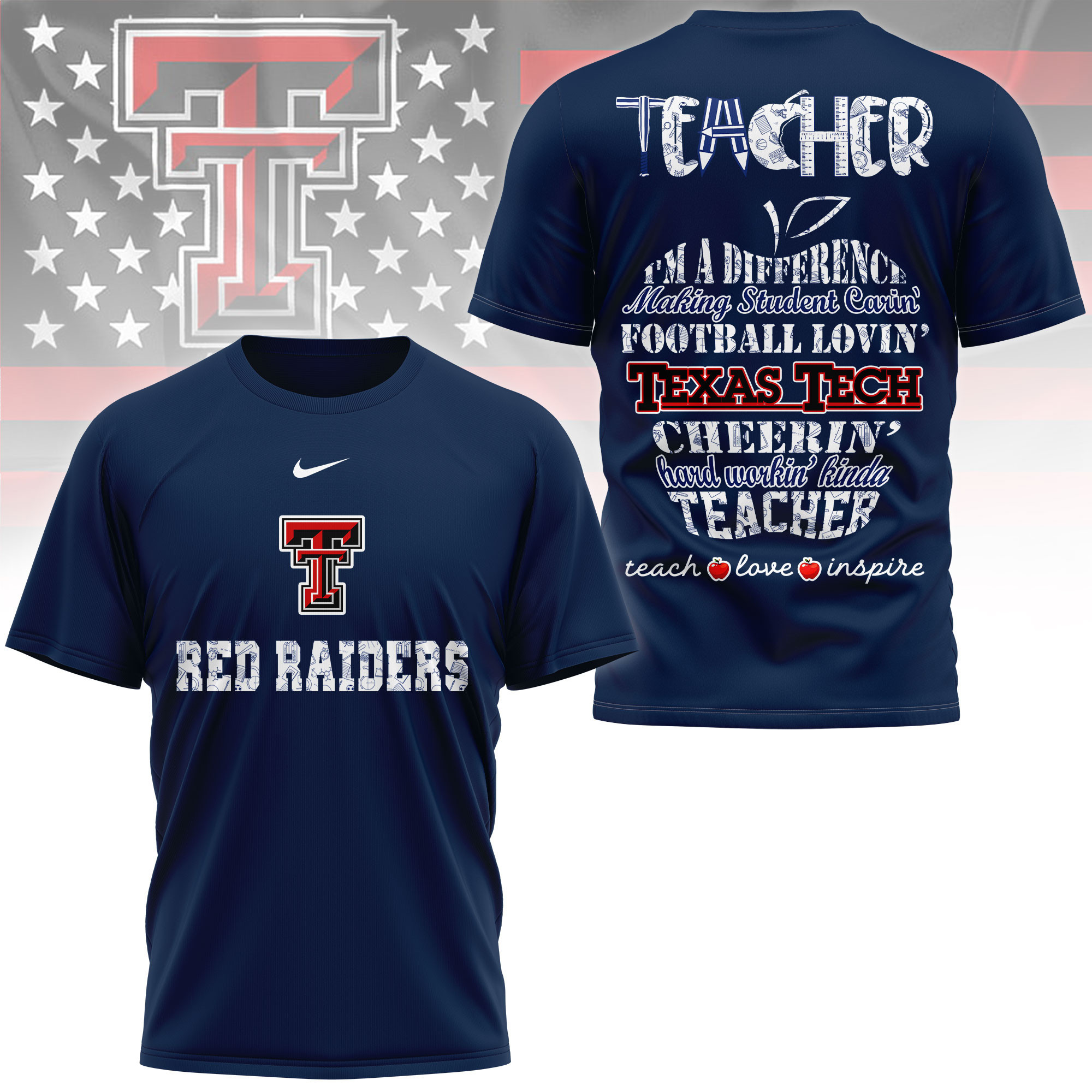 Texas Tech Red Raiders | Premium Teacher Pride 3D Shirt TTH2105261 - Image 3