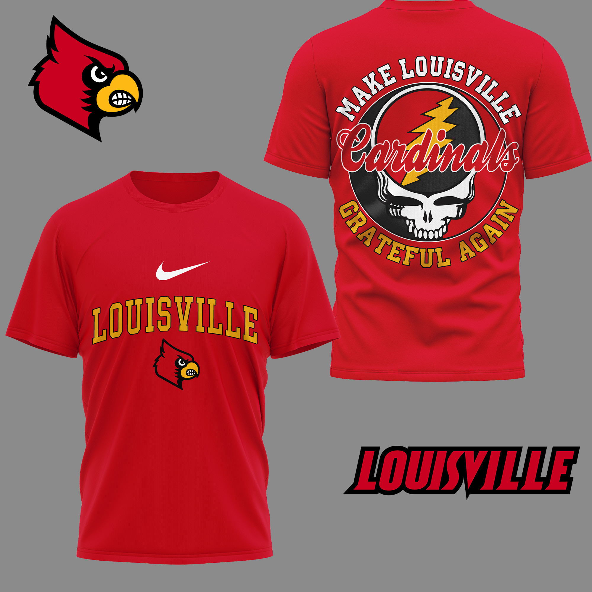 Louisville Cardinals | Premium Grateful Game Day 3D Shirt TTH2105254 - Image 2