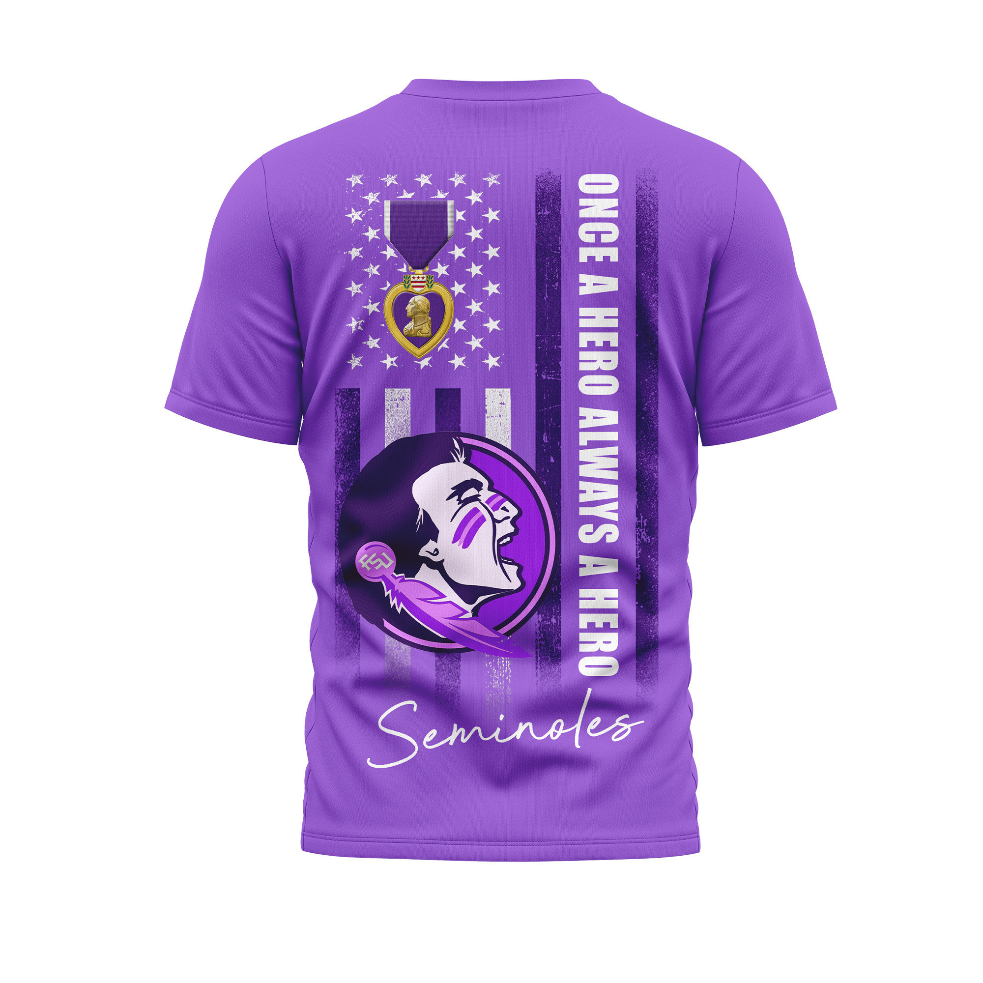 Florida State Seminoles | Premium NCAA Purple Heart Day 3D Shirt TTH2105246 - Image 2