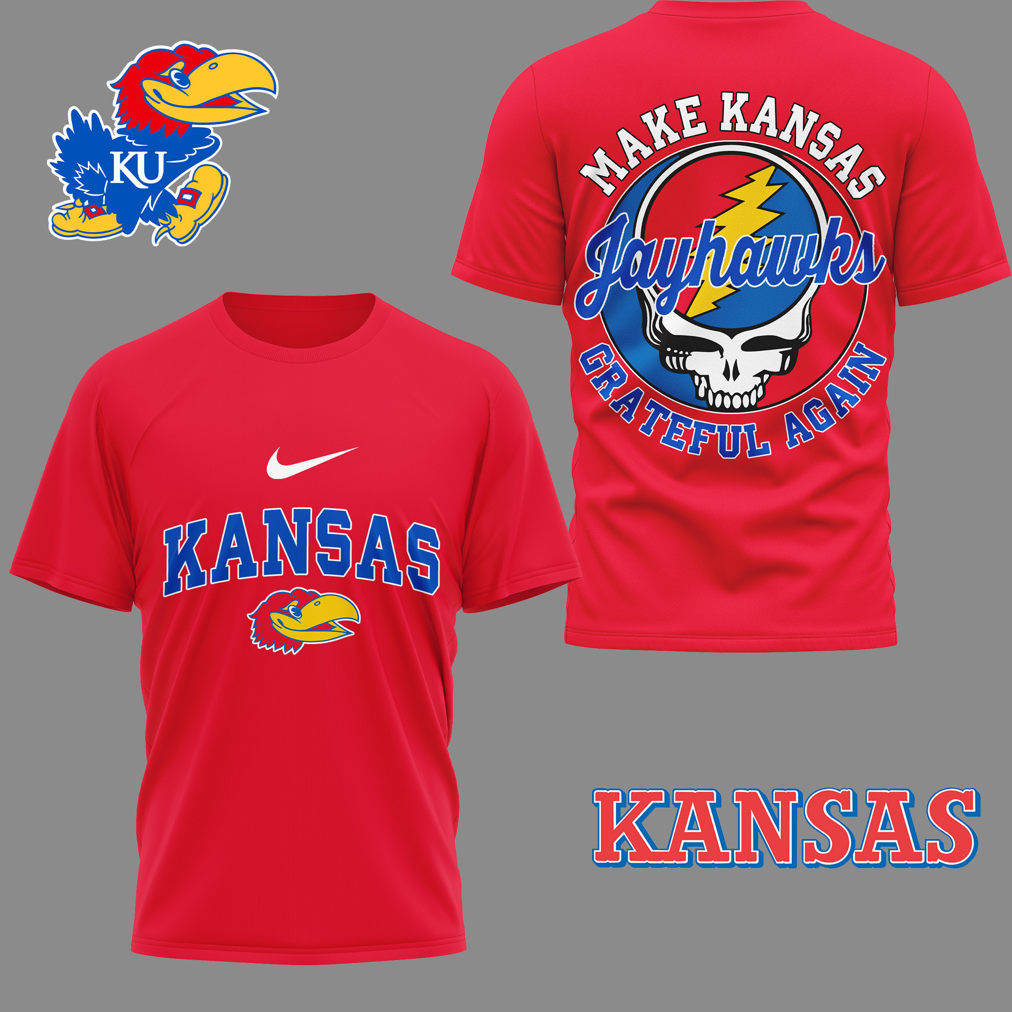 Kansas Jayhawks | Premium Grateful Game Day 3D Shirt TTH2105254 - Image 3
