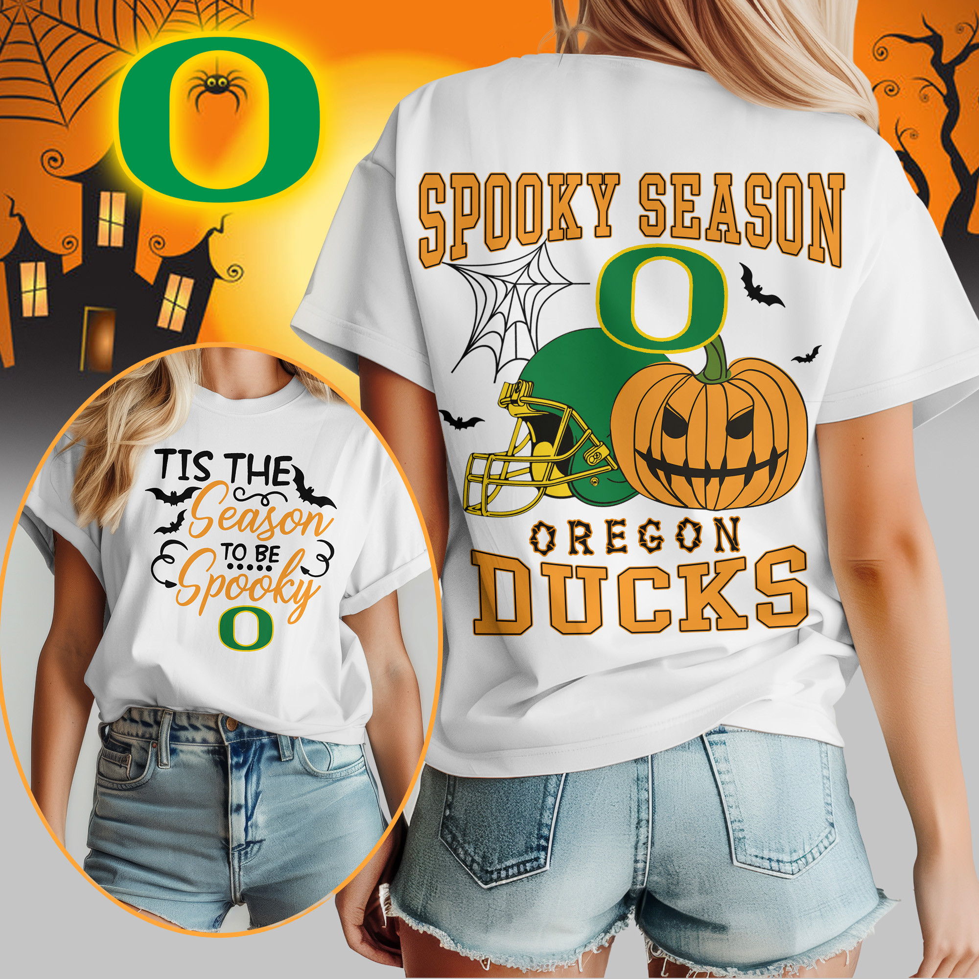 Oregon Ducks | Premium Spooky Season Women’s Shirt TTH2105255 - Image 3