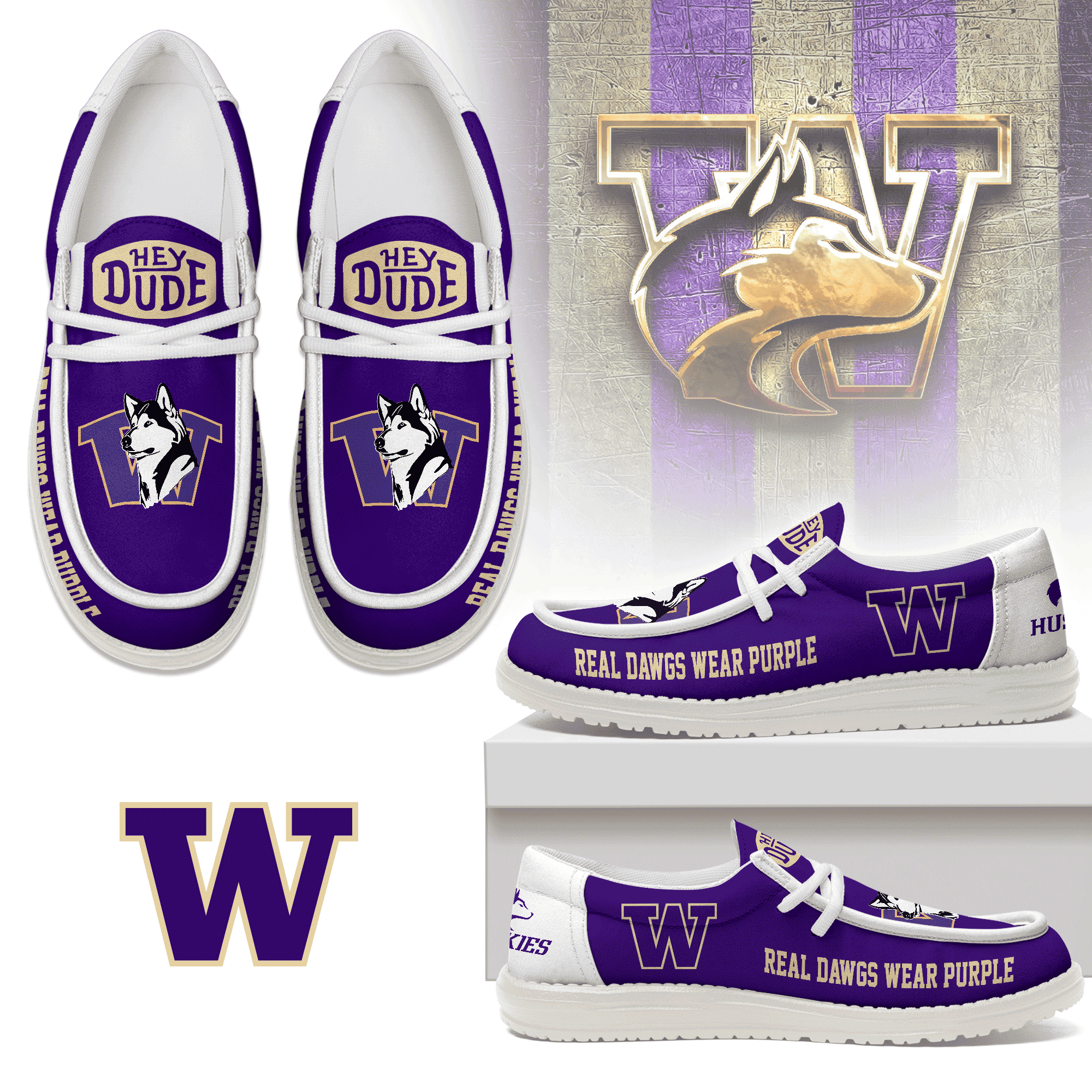 Washington Huskies x Premium Limited Edition Loafer Shoes – Gift for Fans TTH190533 - Image 2