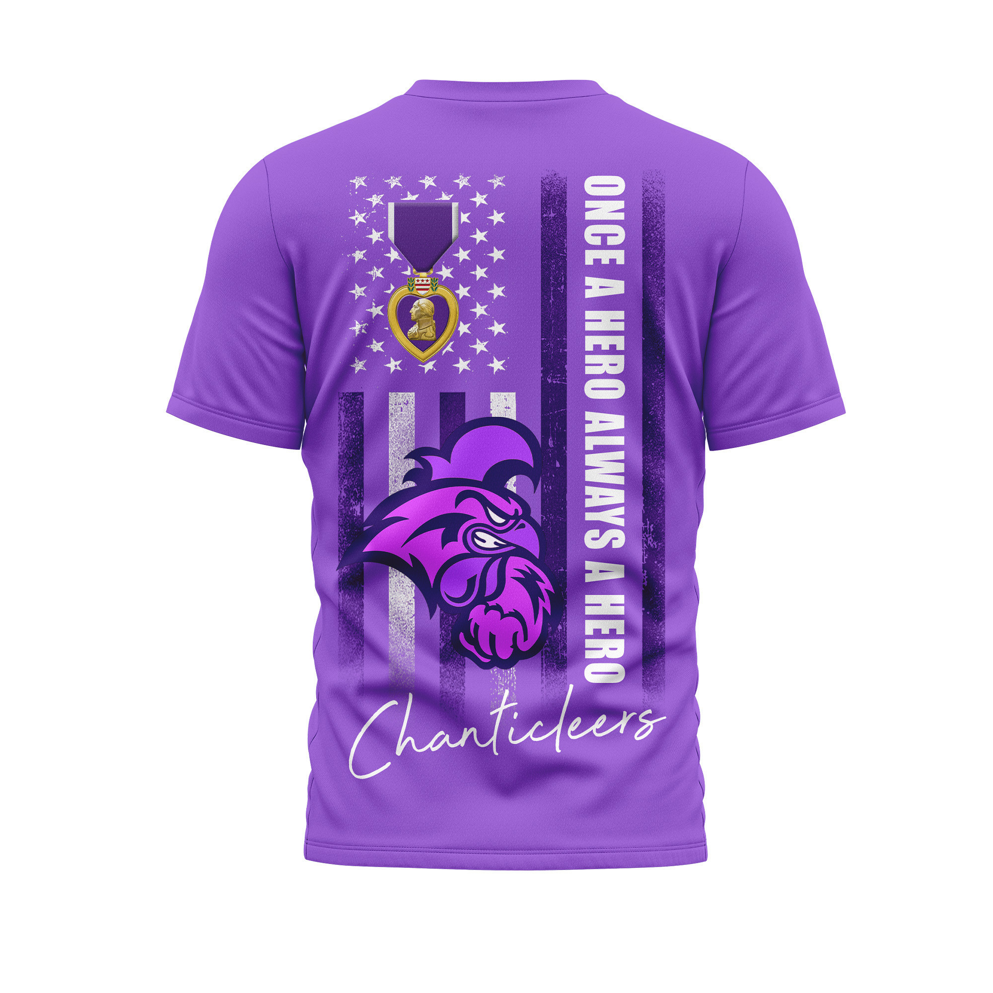 Coastal Carolina Chanticleers | Premium NCAA Purple Heart Day 3D Shirt TTH2105246 - Image 2
