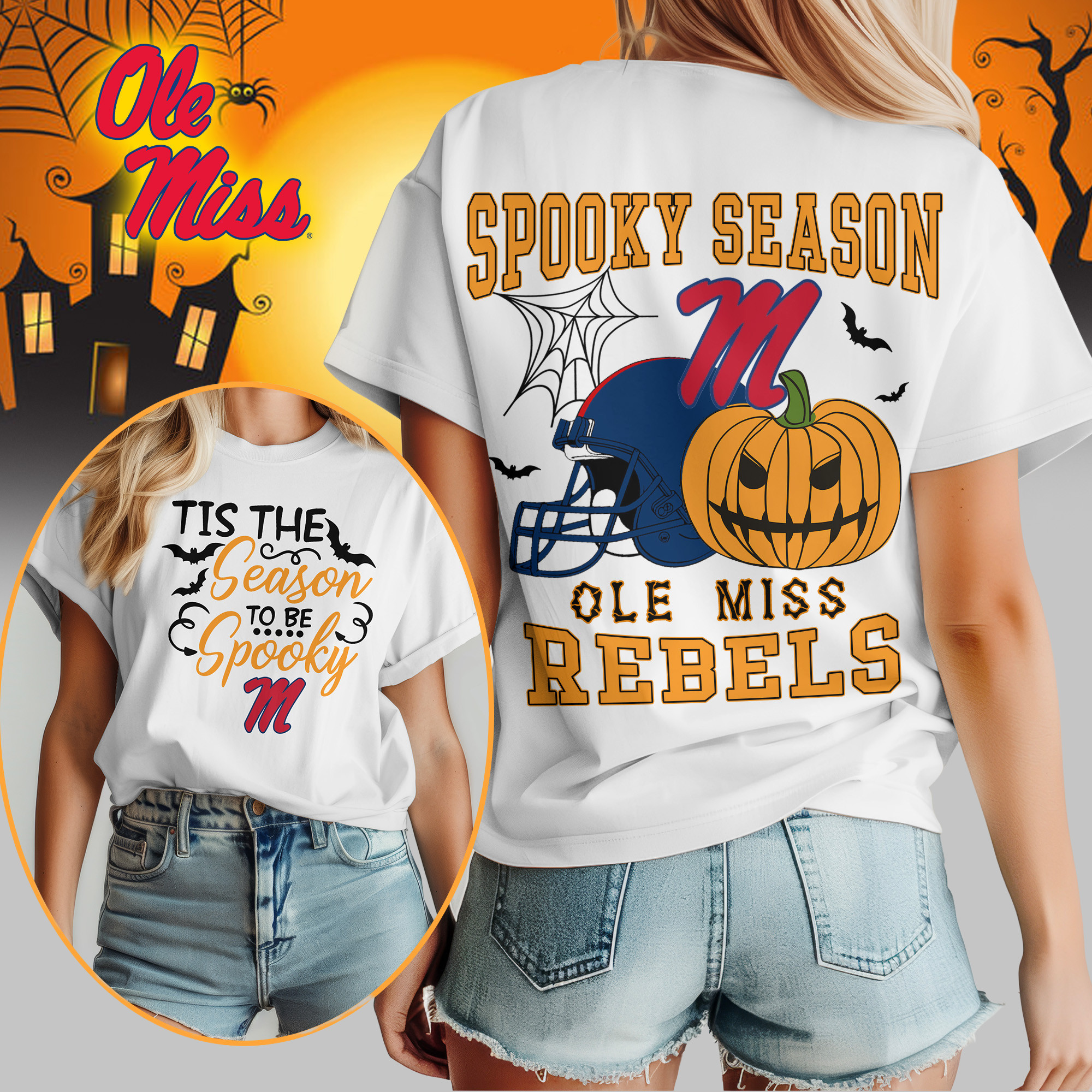 Ole Miss Rebels | Premium Spooky Season Women’s Shirt TTH2105255 - Image 3