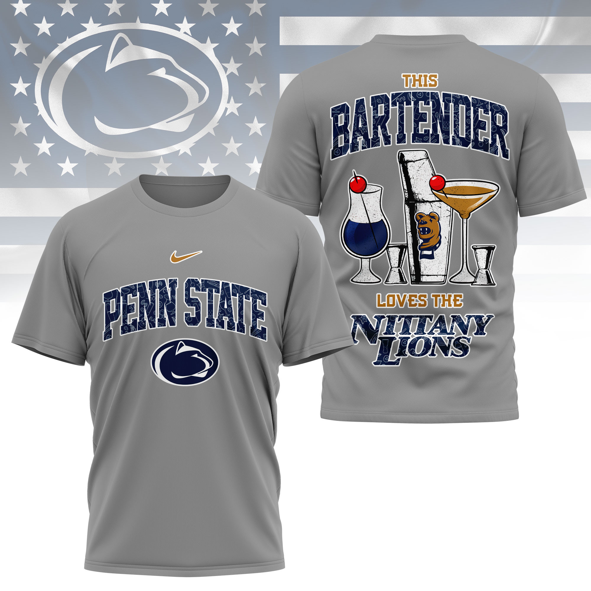 Penn State Nittany Lions | Premium NCAA Bartender Fan 3D Shirt TTH2105243 - Image 2