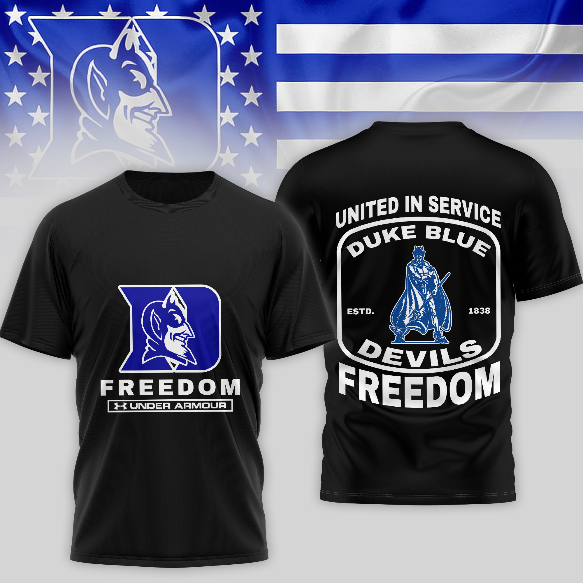 Duke Blue Devils | Premium NCAA United In Service 3D Shirt TTH2105276