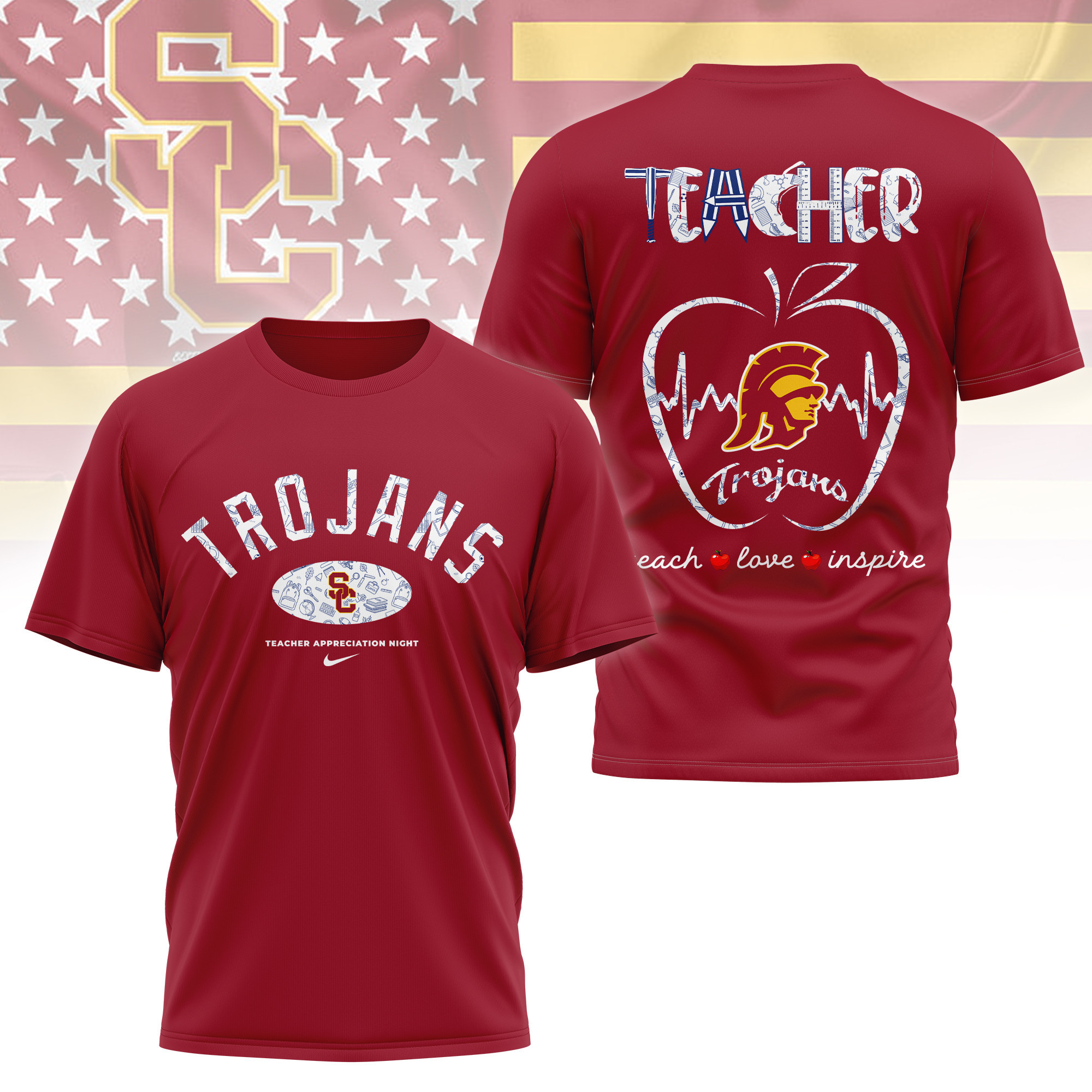 USC Trojans | Premium Teacher Appreciation Day 3D Shirt TTH2105288 - Image 2