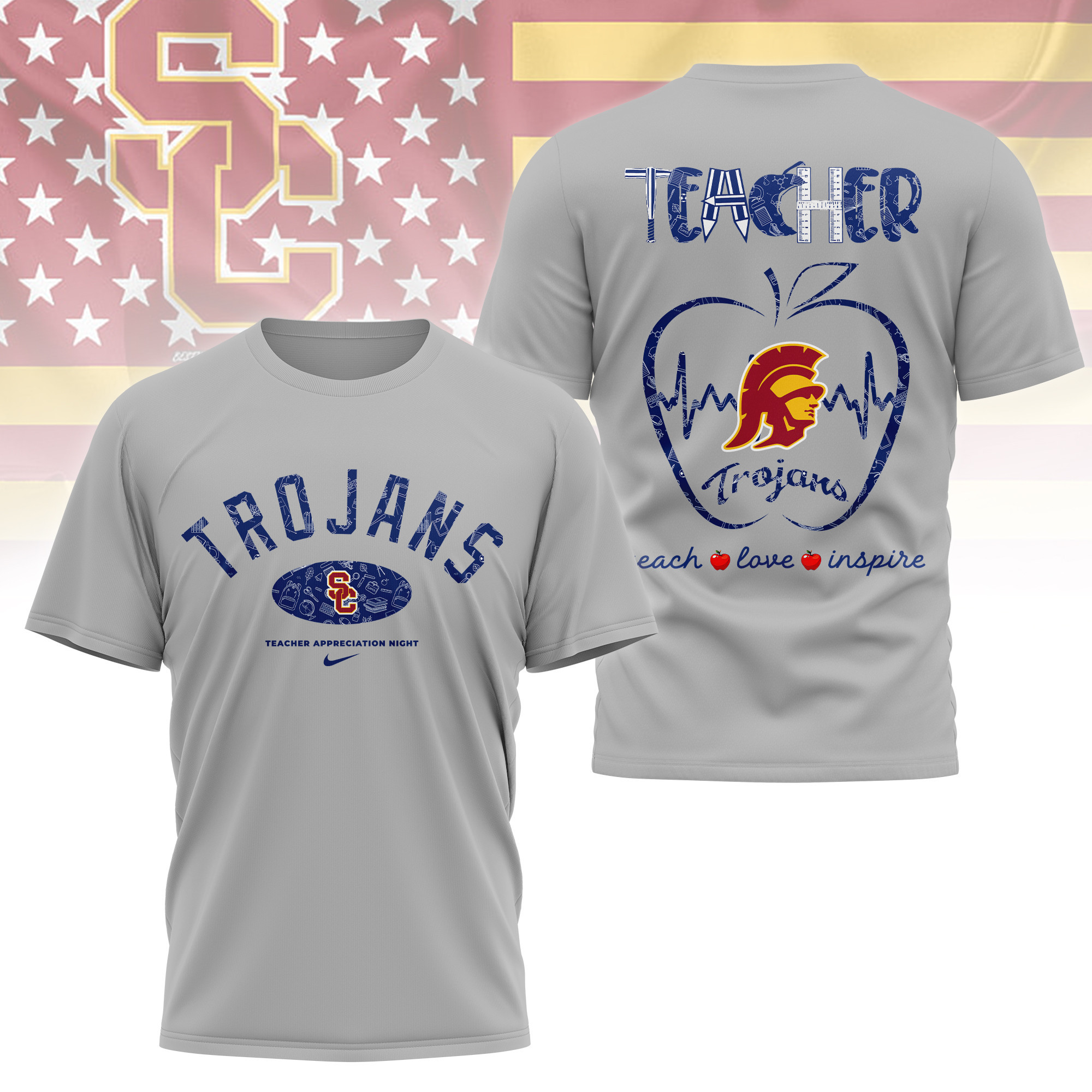 USC Trojans | Premium Teacher Appreciation Day 3D Shirt TTH2105288 - Image 3