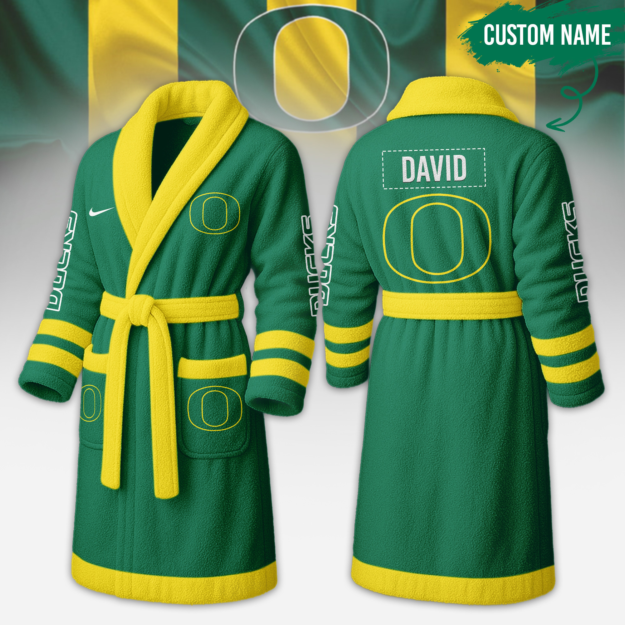 Oregon Ducks | Premium NCAA Fleece Bathrobe TTH2105284 - Image 2