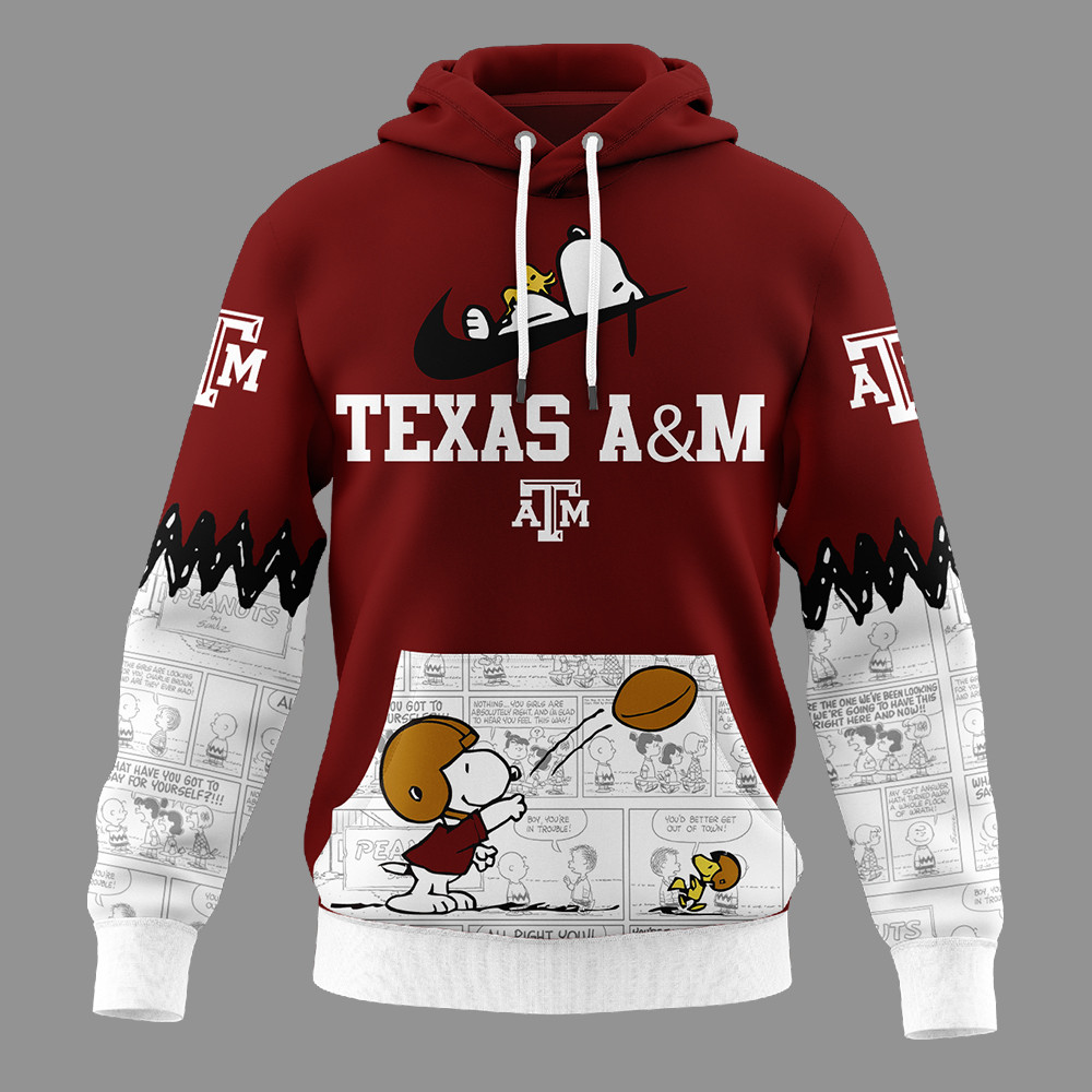 Texas A&M Aggies | Premium NCAA Snoopy Peanuts Comic Hoodie TTH2105292