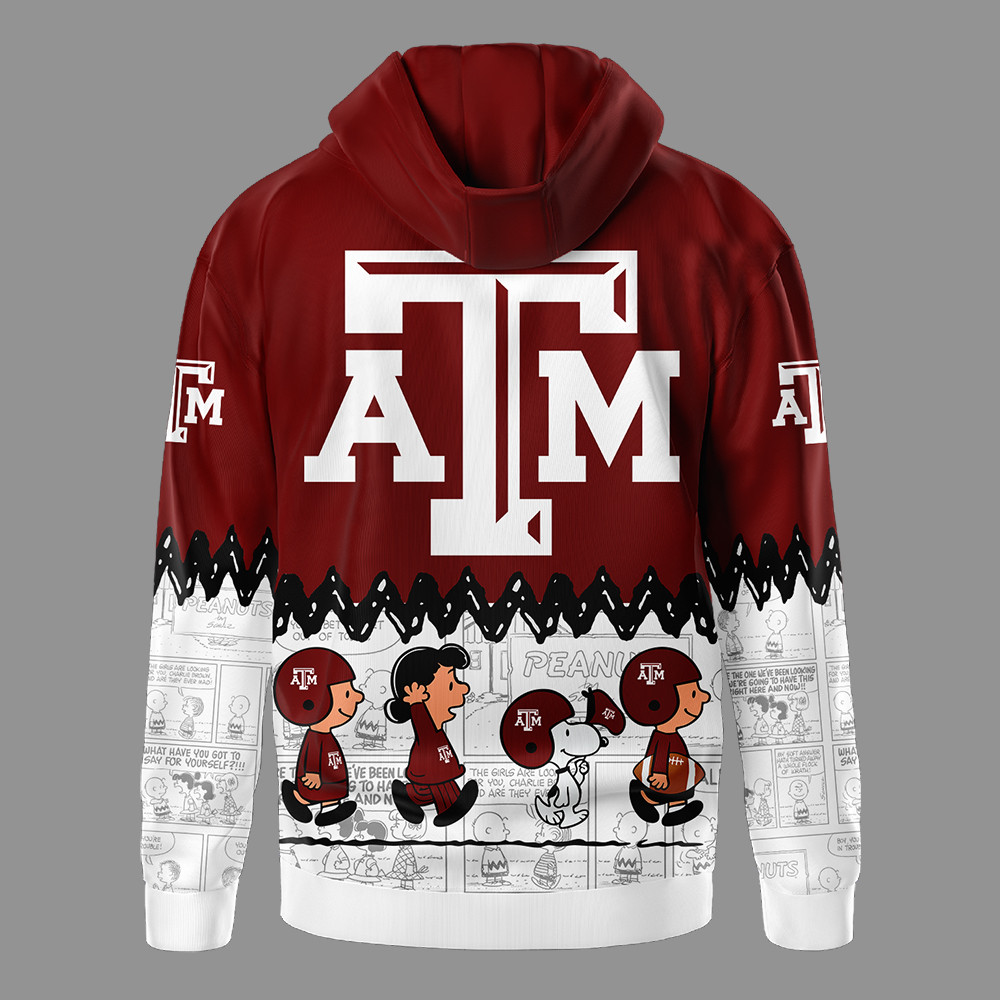 Texas A&M Aggies | Premium NCAA Snoopy Peanuts Comic Hoodie TTH2105292 - Image 3