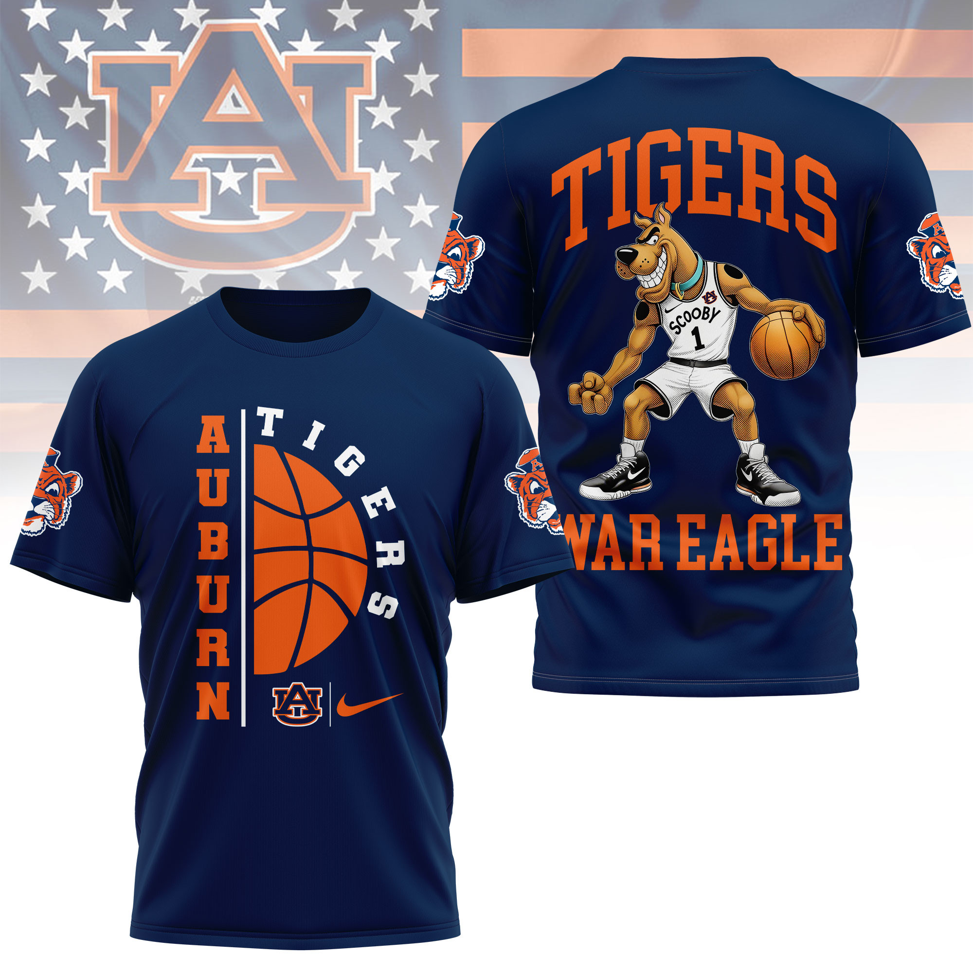 Auburn Tigers | Premium NCAA Scooby-Doo Basketball 3D Shirt TTH2105277 - Image 2