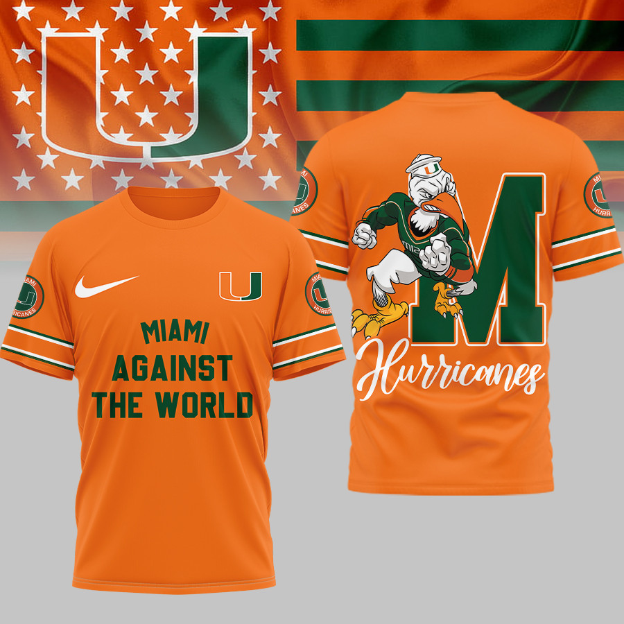 Miami Hurricanes | Premium NCAA My Team Against The World T-shirt TTH2105293 - Image 2