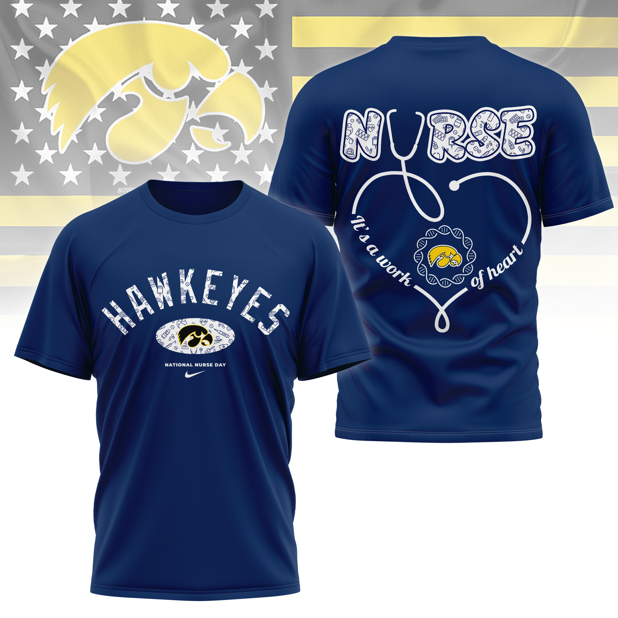 Iowa Hawkeyes | Premium Nurse Appreciation Day 3D Shirt TTH2105281 - Image 3