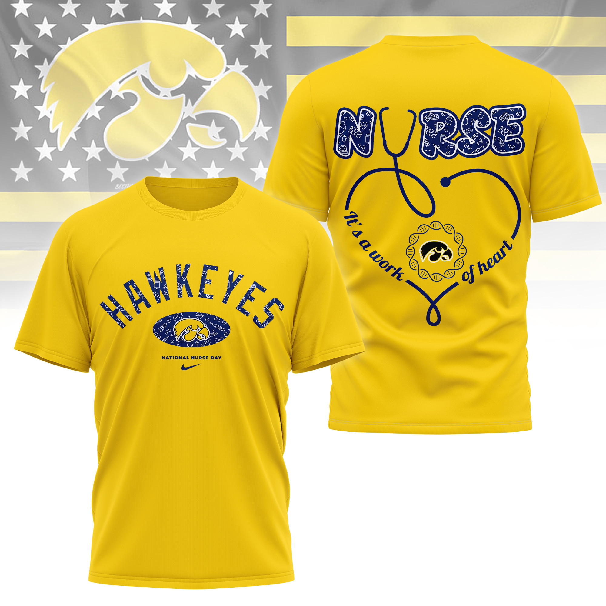 Iowa Hawkeyes | Premium Nurse Appreciation Day 3D Shirt TTH2105281 - Image 4