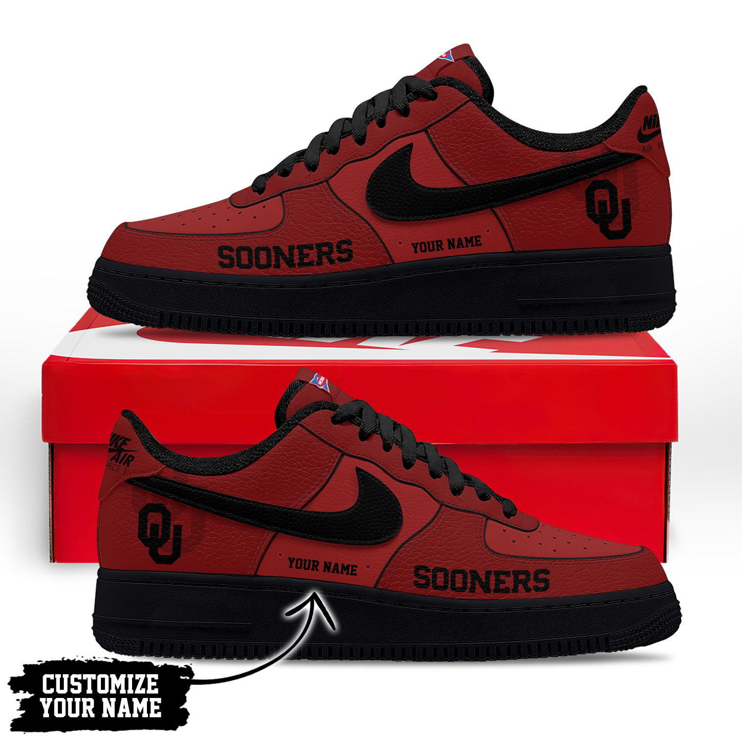 Oklahoma Sooners x Premium NCAA Limited Edition Custom AF1 Shoes – Gift for Fans TTH190534 - Image 3