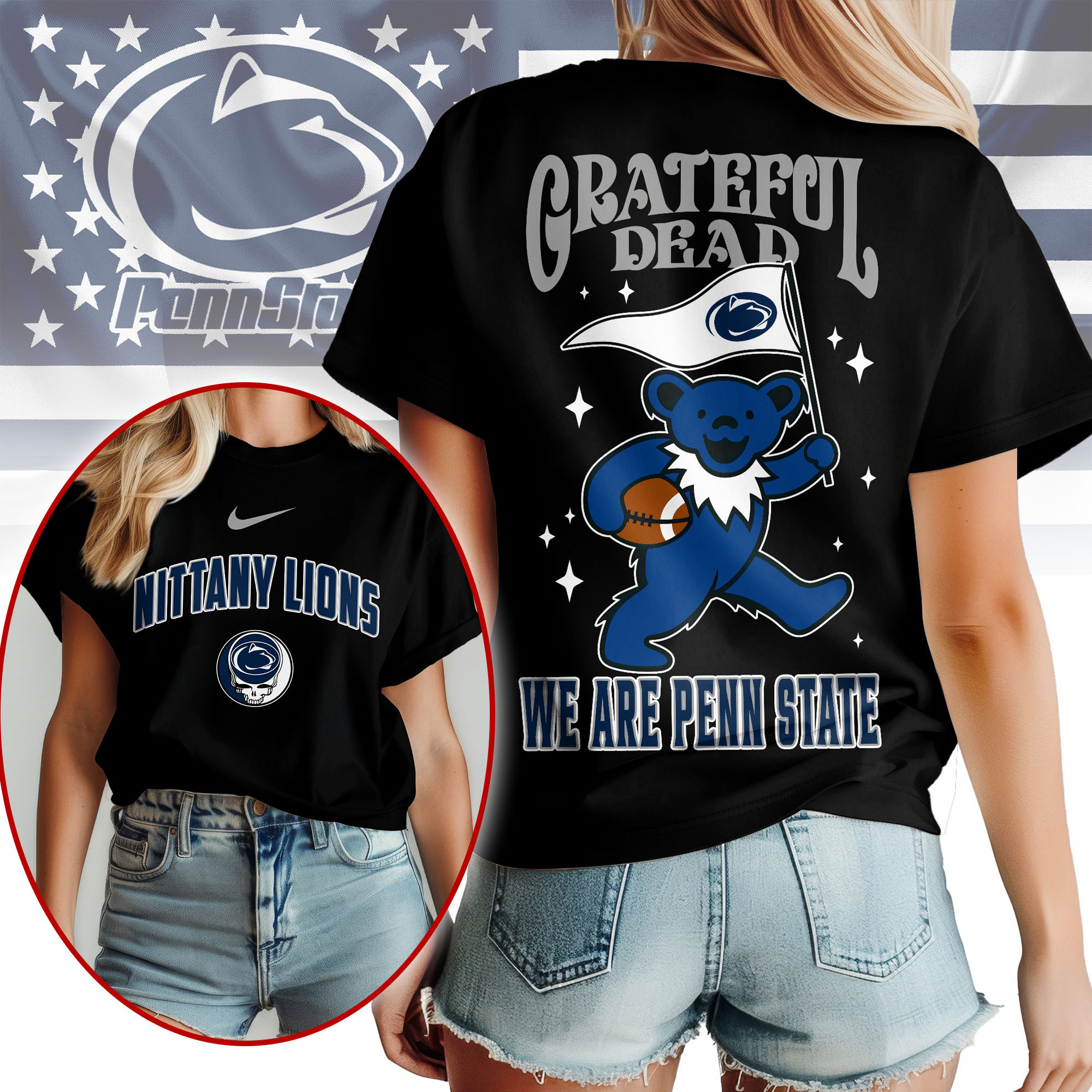 Penn State Nittany Lions | Premium NCAA Grateful Dead Pride 3D Shirt TTH2105299