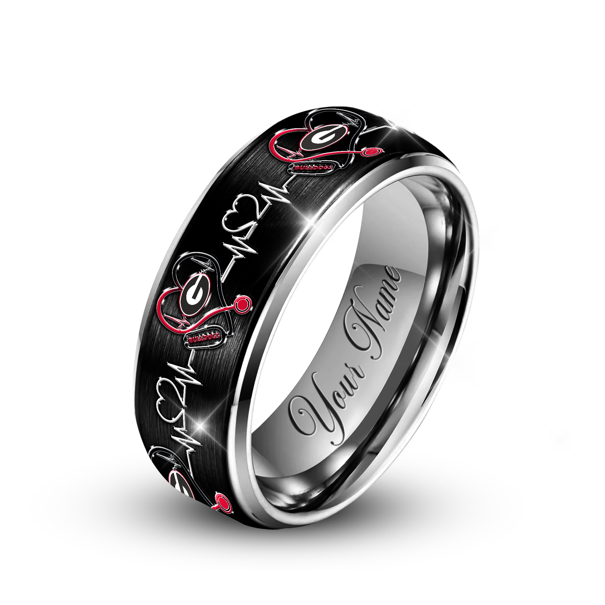 Georgia Bulldogs | Premium Silver Tungsten Nurse Ring – Perfect Gift For Fan TTH2105114 - Image 2