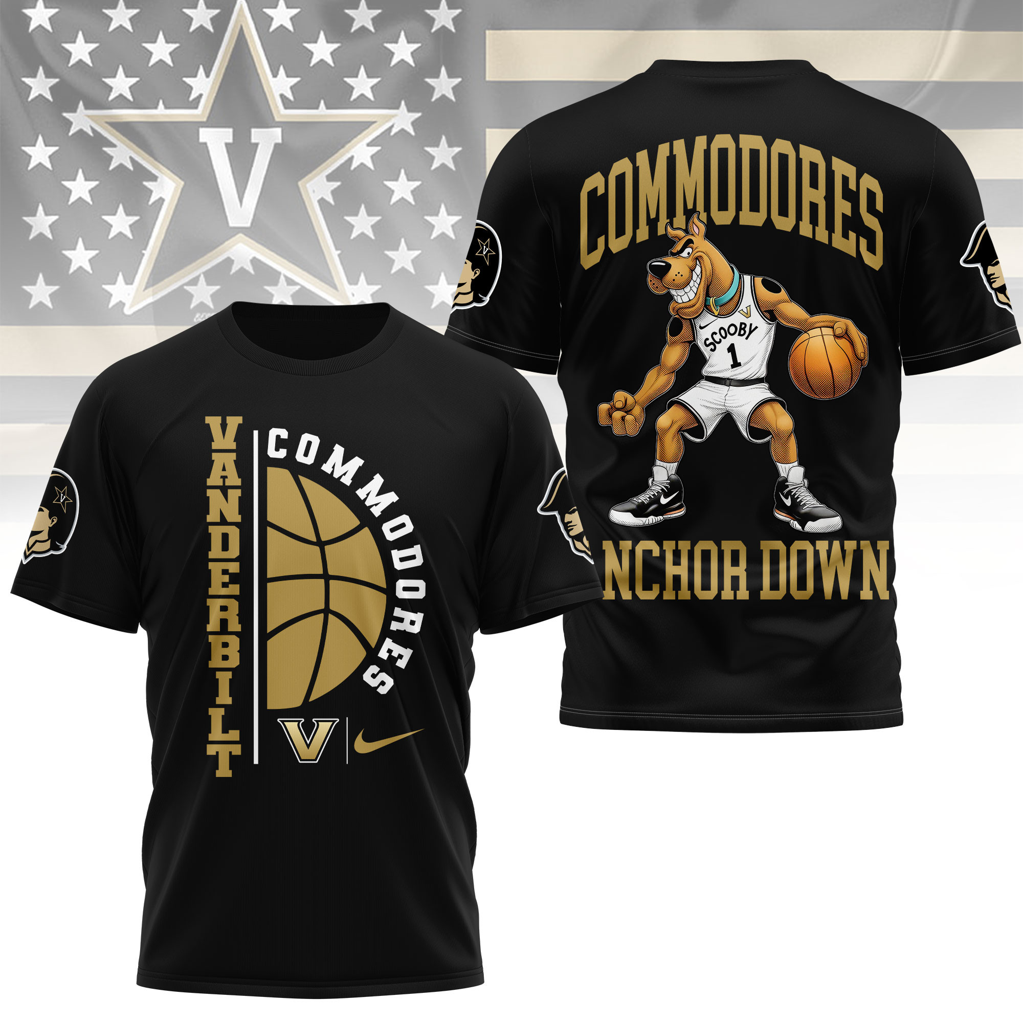 Vanderbilt Commodores | Premium NCAA Scooby-Doo Basketball 3D Shirt TTH2105277