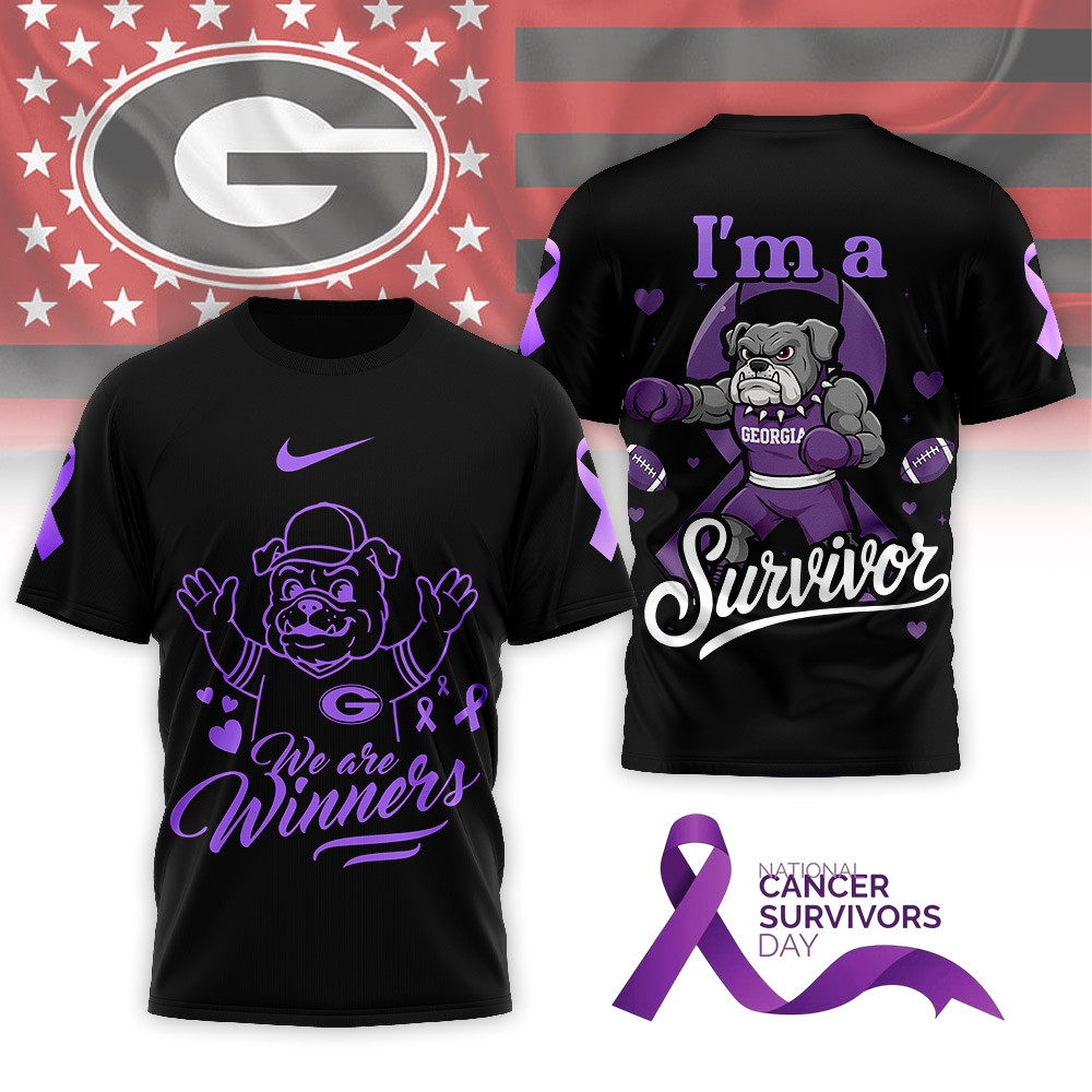 Georgia Bulldogs | Premium NCAA National Cancer Survivors Day 3D Shirt TTH2105320