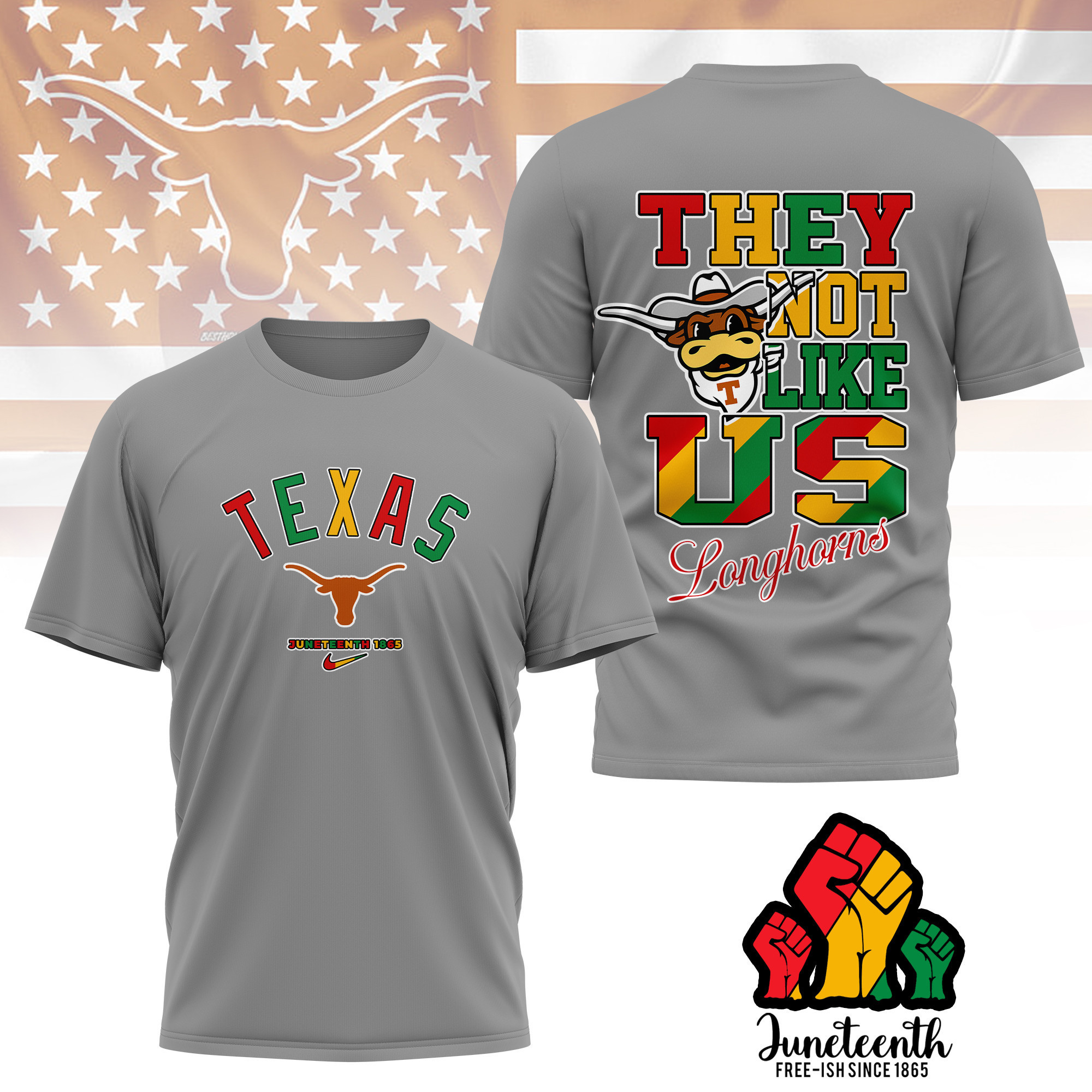 Texas Longhorns | Premium Juneteenth Freedom Day 3D Shirt TTH2105323 - Image 2