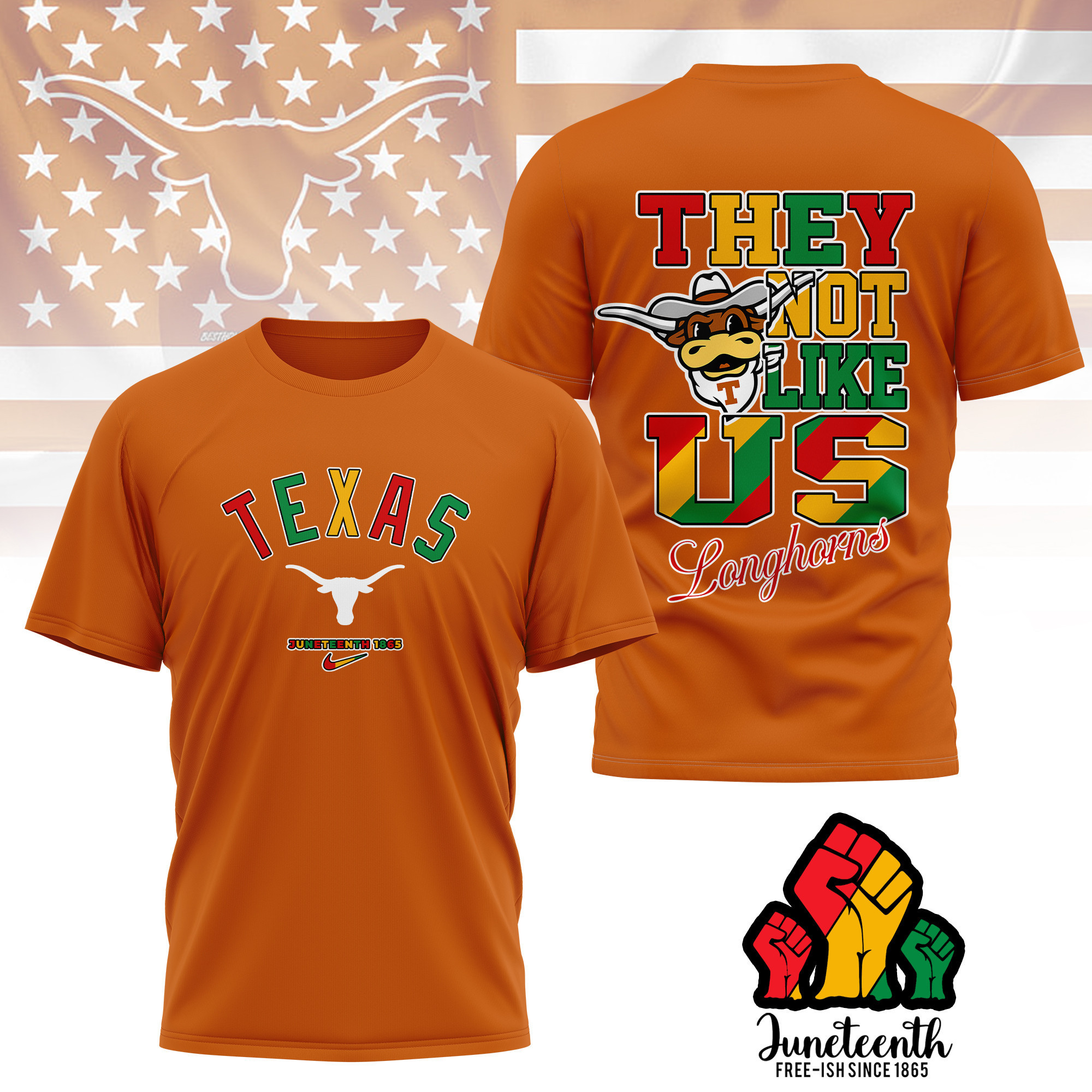 Texas Longhorns | Premium Juneteenth Freedom Day 3D Shirt TTH2105323 - Image 3