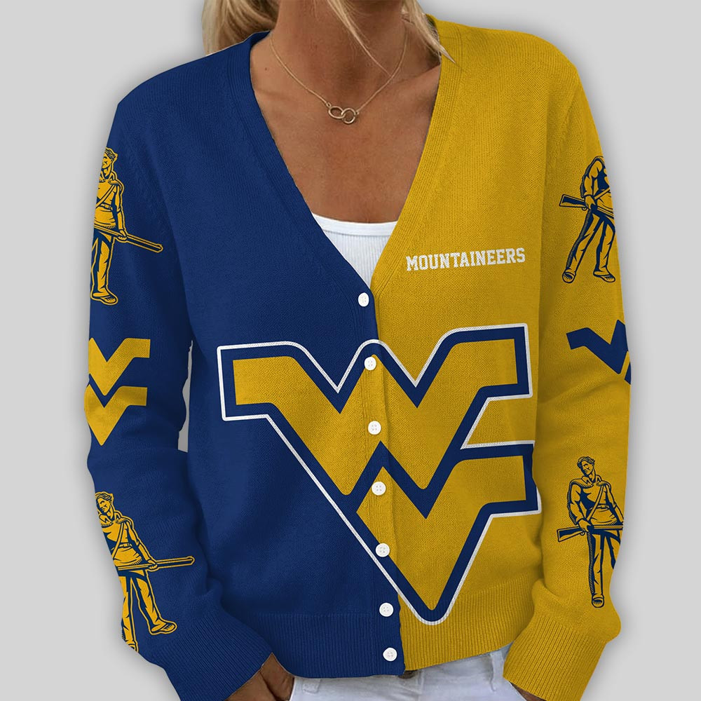 West Virginia Mountaineers | Premium NCAA Game Day V-Neck Cardigan TTH2105269 - Image 2