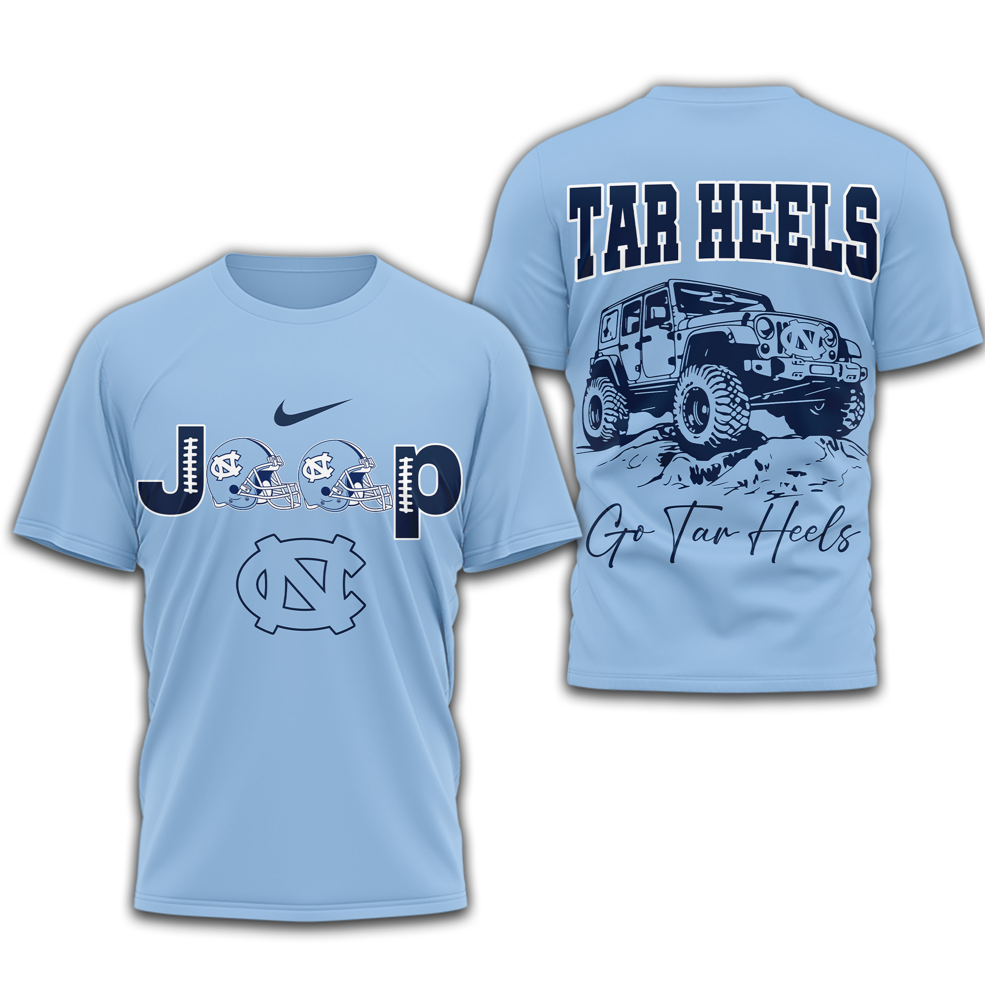 North Carolina Tar Heels | Premium NCAA Jeep 3D Shirt TTH2105266 - Image 3