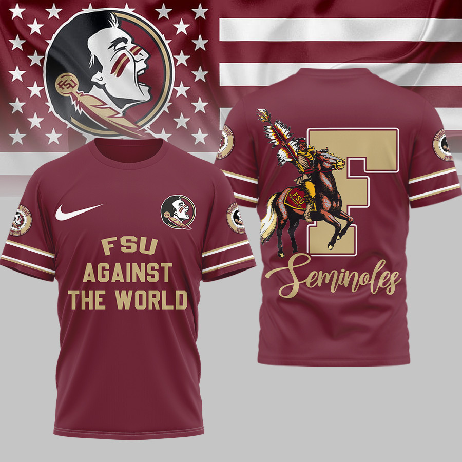 Florida State Seminoles | Premium NCAA My Team Against The World T-shirt TTH2105293 - Image 2