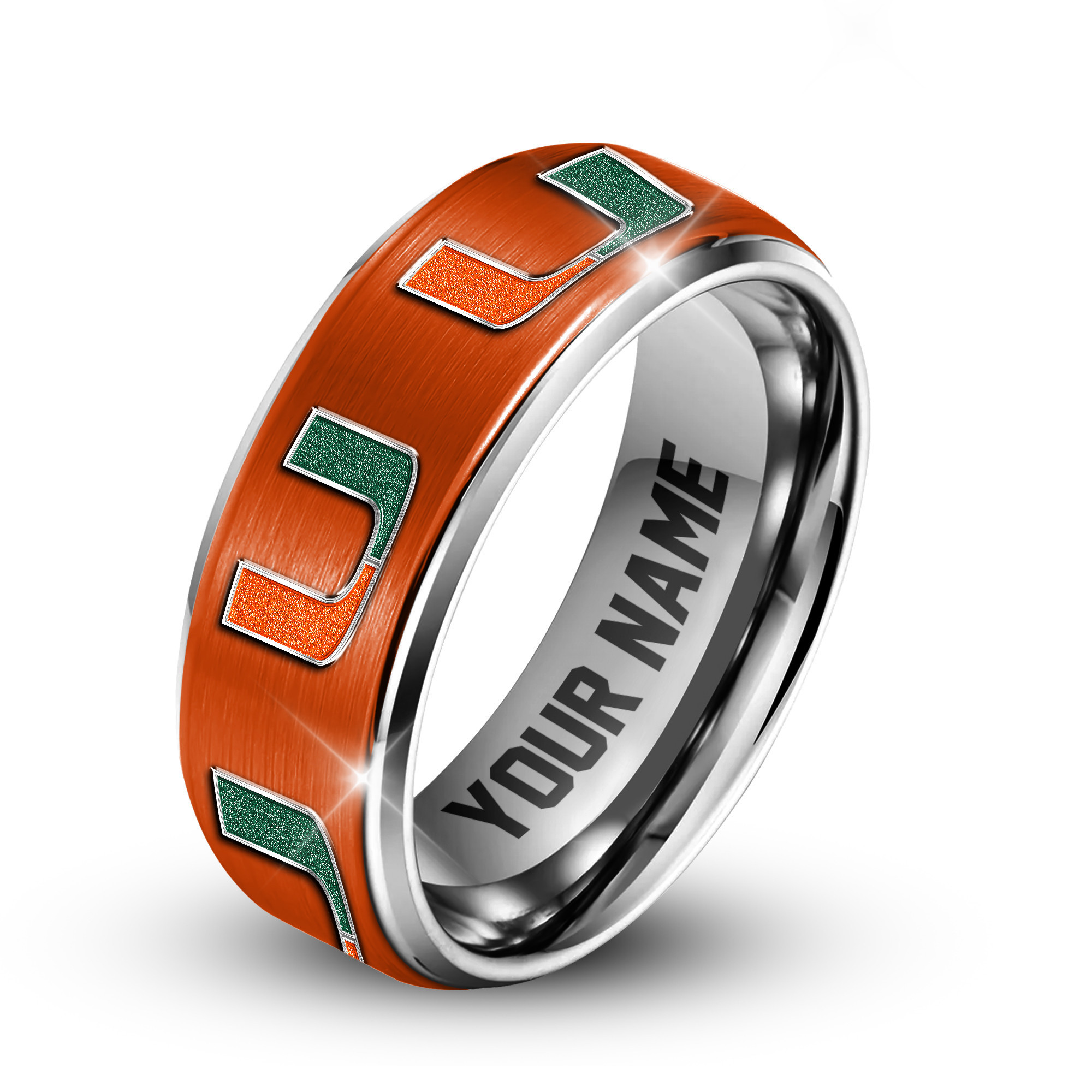 Miami Hurricanes | Premium Silver Tungsten Ring TTH210589